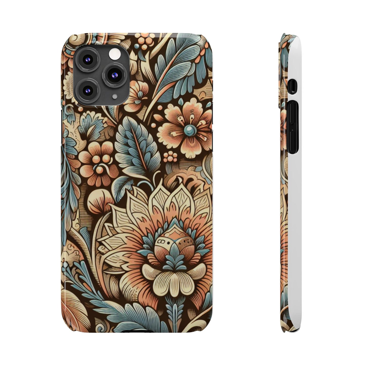 Floral Slim Phone Case, Boho Chic Phone Cover, Stylish Gift for Her, Spring and Summer Accessory, Trendy Phone Protector
