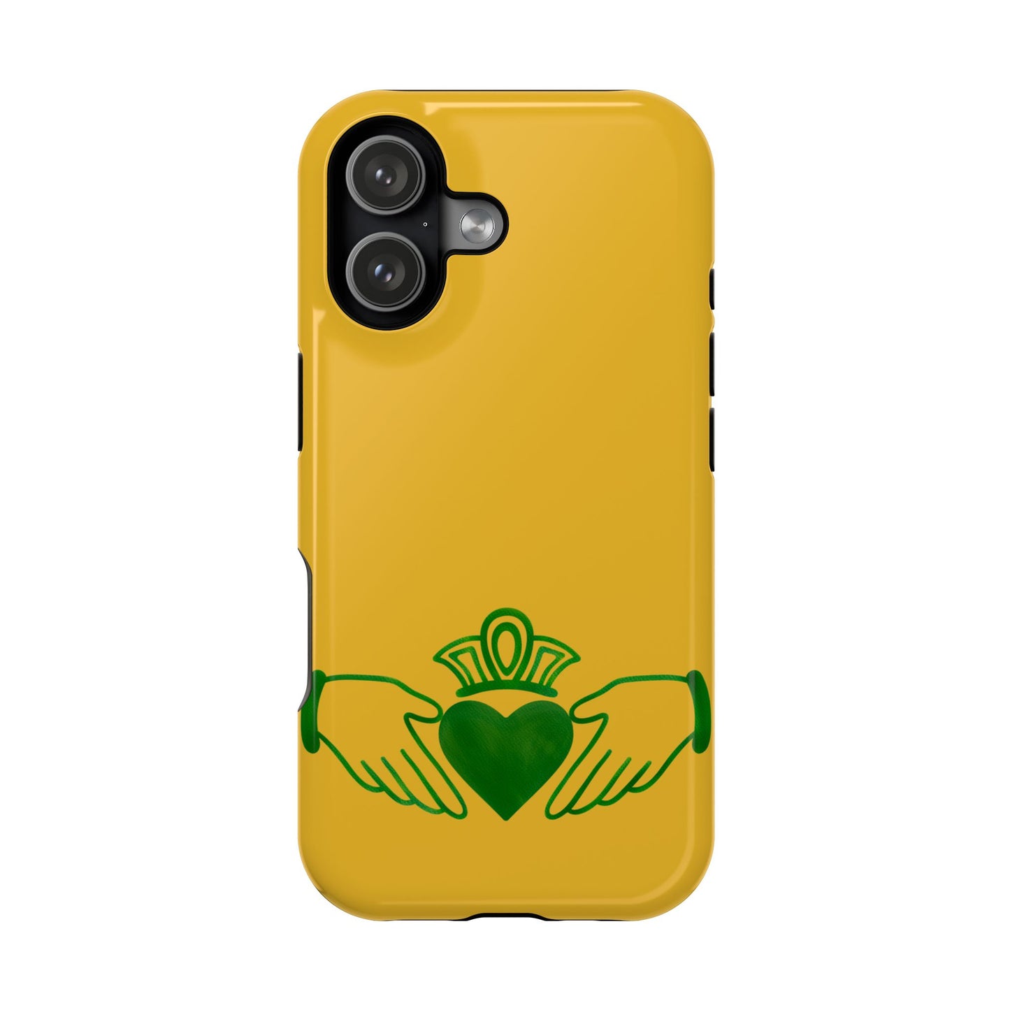 Irish Claddagh Magnetic Phone Case, Gold and Green Design Phone Cover, Ireland Art, Compatible with iPhone 17, 16, 15, 14, 13