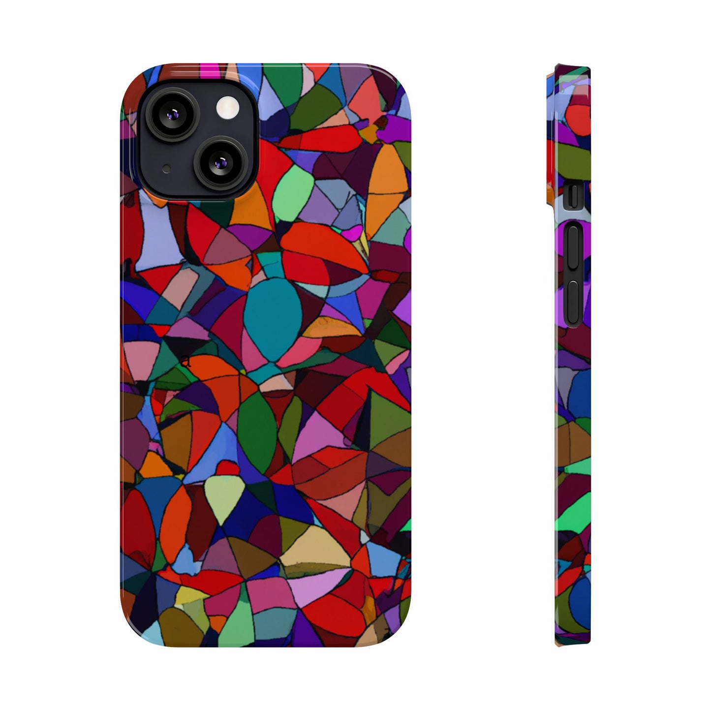 Vibrant Geometric Phone Case - Artistic Slim Cover for iPhone, Colorful Accessories, Unique Gift for Phone Lovers, Modern Art
