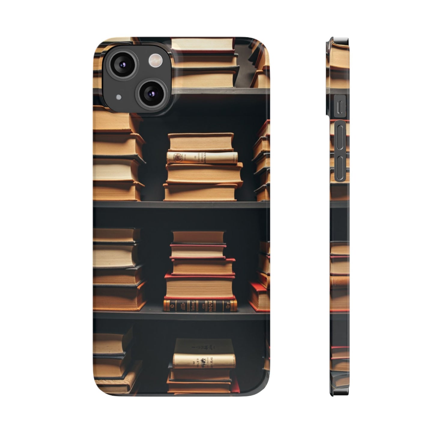 Bookshelf Slim Phone Cases, Literary Gift, Book Lover Accessory, School Supplies, Unique Phone Cover for Readers