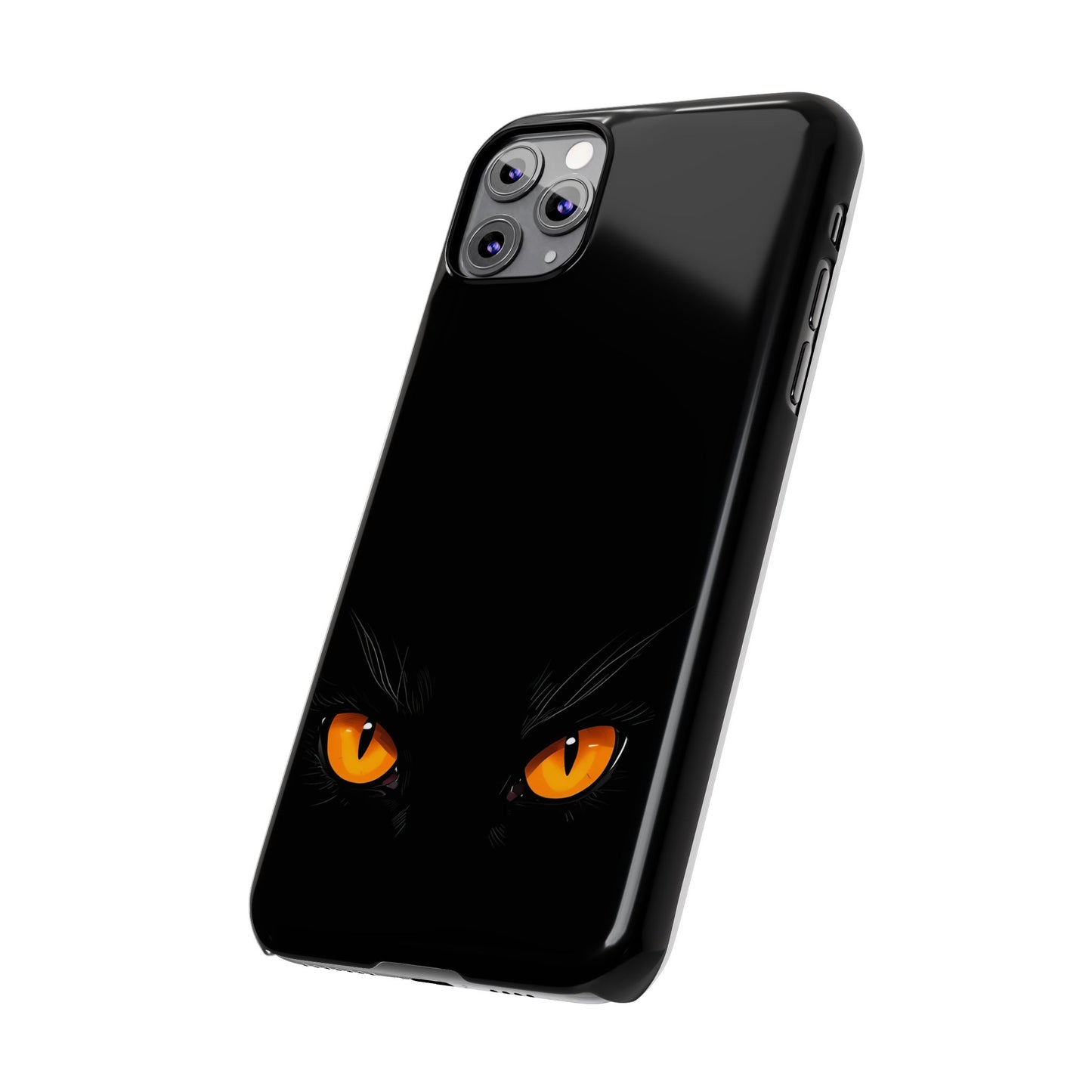 Black Cat Slim Phone Case - Gothic Halloween Aesthetic, Subtle Spookycore Aesthetic, Compatible with iPhone, Galaxy, and Google Phones
