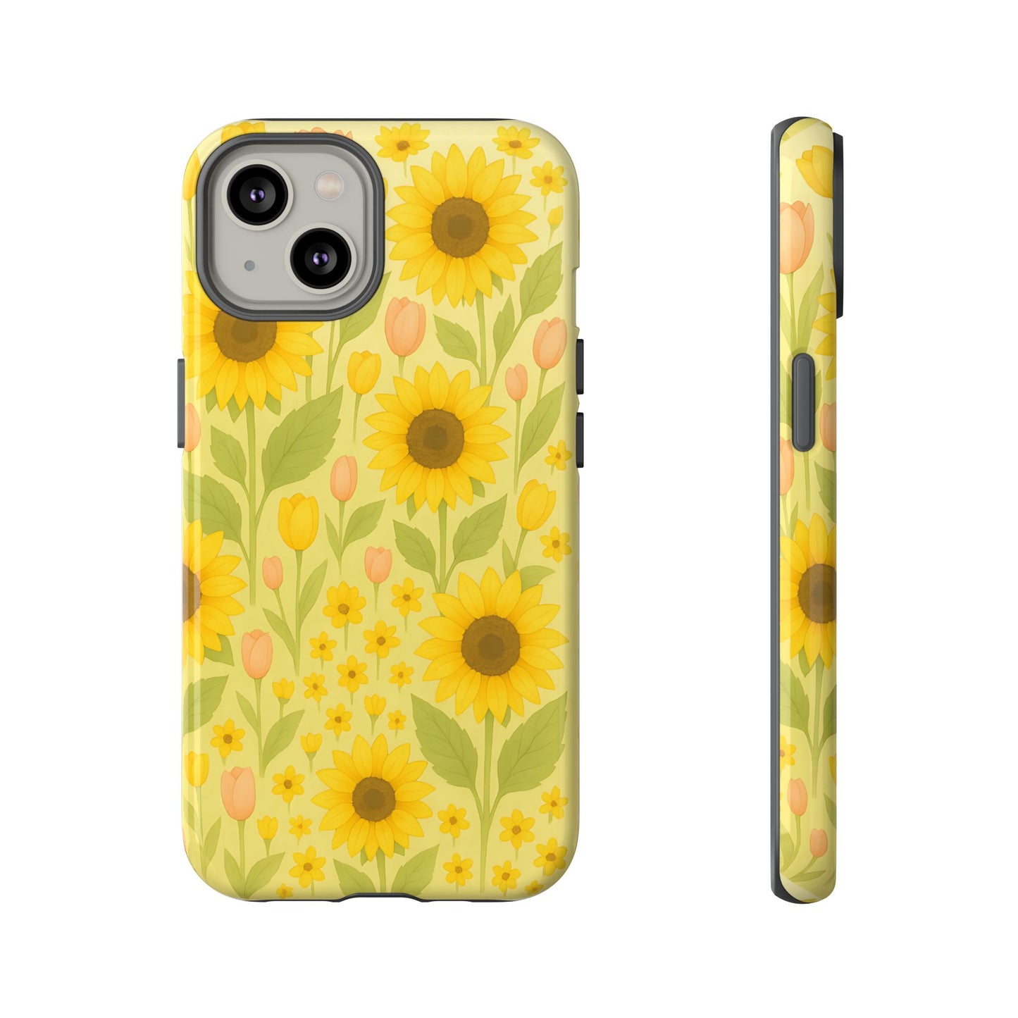 Sunflower Floral Phone Case, Watercolor Botanical Print, Aesthetic Tough Phone Case, Compatible with iPhone, Galaxy, Google