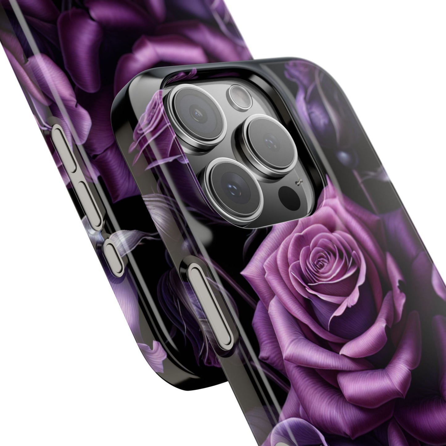 Purple Rose Slim Phone Cases, Floral Phone Cover, Elegant Smartphone Case, Gift for Her, Mother's Day Accessories