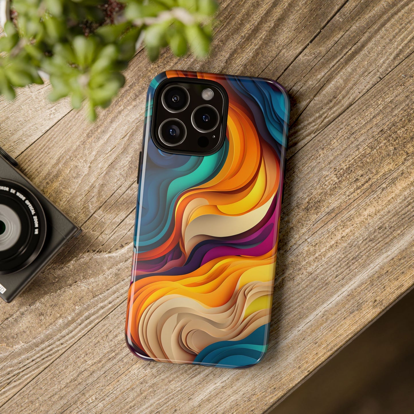 Colorful Modern Art Phone Case, Bold Abstract Swirl Design for iPhone, Samsung, Google Pixel Vibrant Artistic Phone CoverPerfect Gift Idea