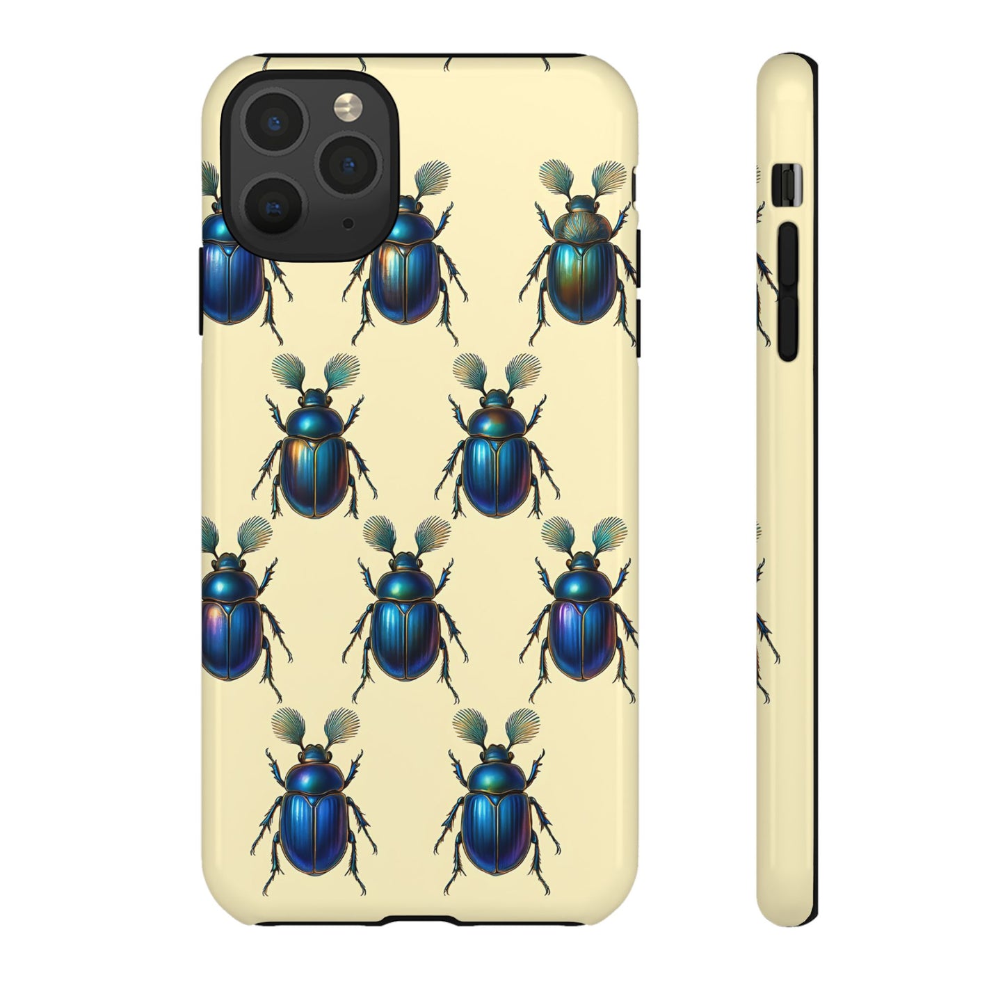 Beetle Tough Phone Case - Nature-Inspired Insect Art, Vintage Bug Pattern Design, Compatible with iPhone, Galaxy, and Google Phones