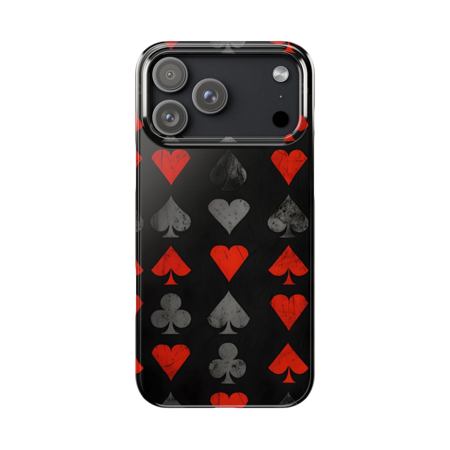 Alice in Wonderland Slim Phone Case, Dark Fantasy Card Suits Phone Cover, Compatible with iPhone 17, 16, 15, 14, 13