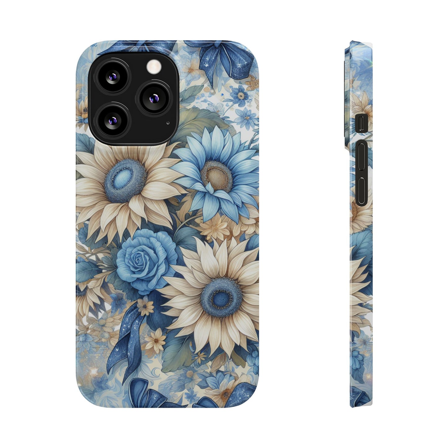 Floral Slim Phone Cases - Vibrant Sunflower Design, Flower Phone Cover, Aesthetic Gift, Spring Accessory, Nature Lover's Essential