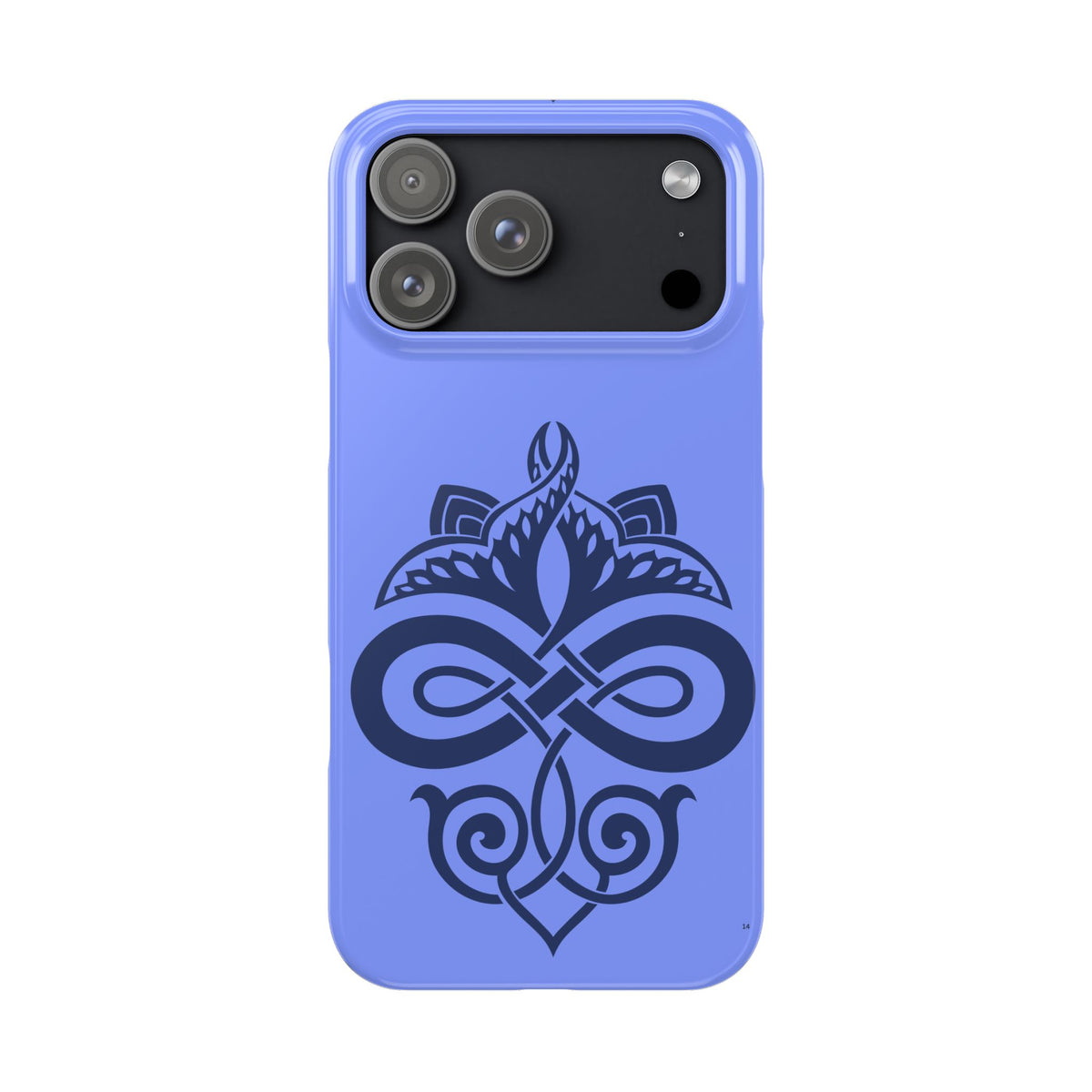 Celtic Knot Slim Phone Case, Blue Pattern Phone Cover, Irish Heritage Art Design, Compatible with iPhone 17, 16, 15, 14, 13, 12, 11