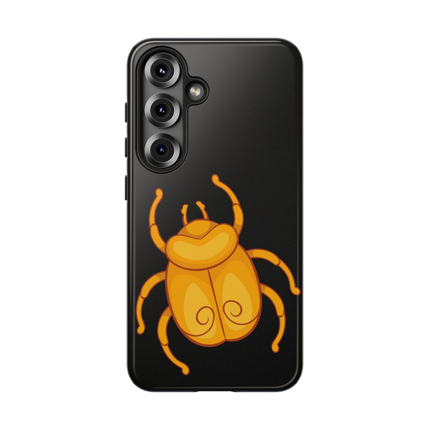 Ancient Egyptian Scarab Tough Phone Case - Gold Beetle Design, Mythological Insect Art, Compatible with iPhone, Galaxy, and Google Phones