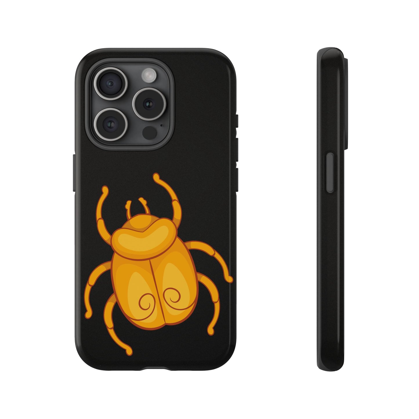 Ancient Egyptian Scarab Tough Phone Case - Gold Beetle Design, Mythological Insect Art, Compatible with iPhone, Galaxy, and Google Phones