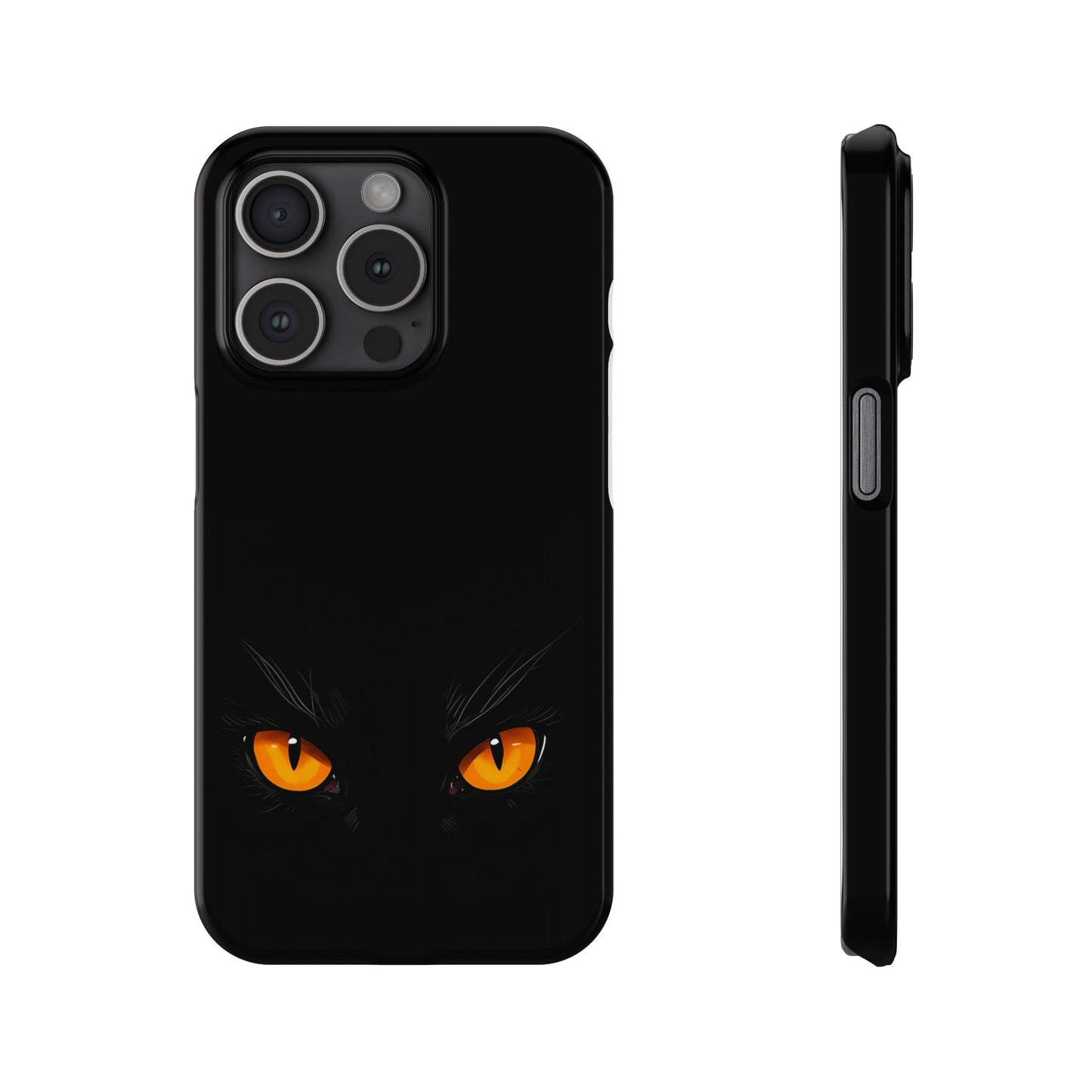 Black Cat Slim Phone Case - Gothic Halloween Aesthetic, Subtle Spookycore Aesthetic, Compatible with iPhone, Galaxy, and Google Phones
