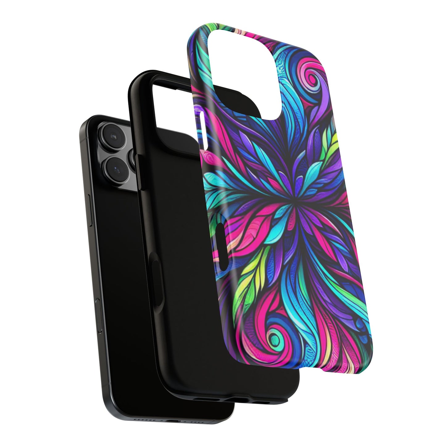Colorful Kaleidoscope Stained Glass Phone Case - Tough Protective Gift for Her, fits iPhone 16 plus pro max 15 14 13 12 11 X Samsung, Pixel