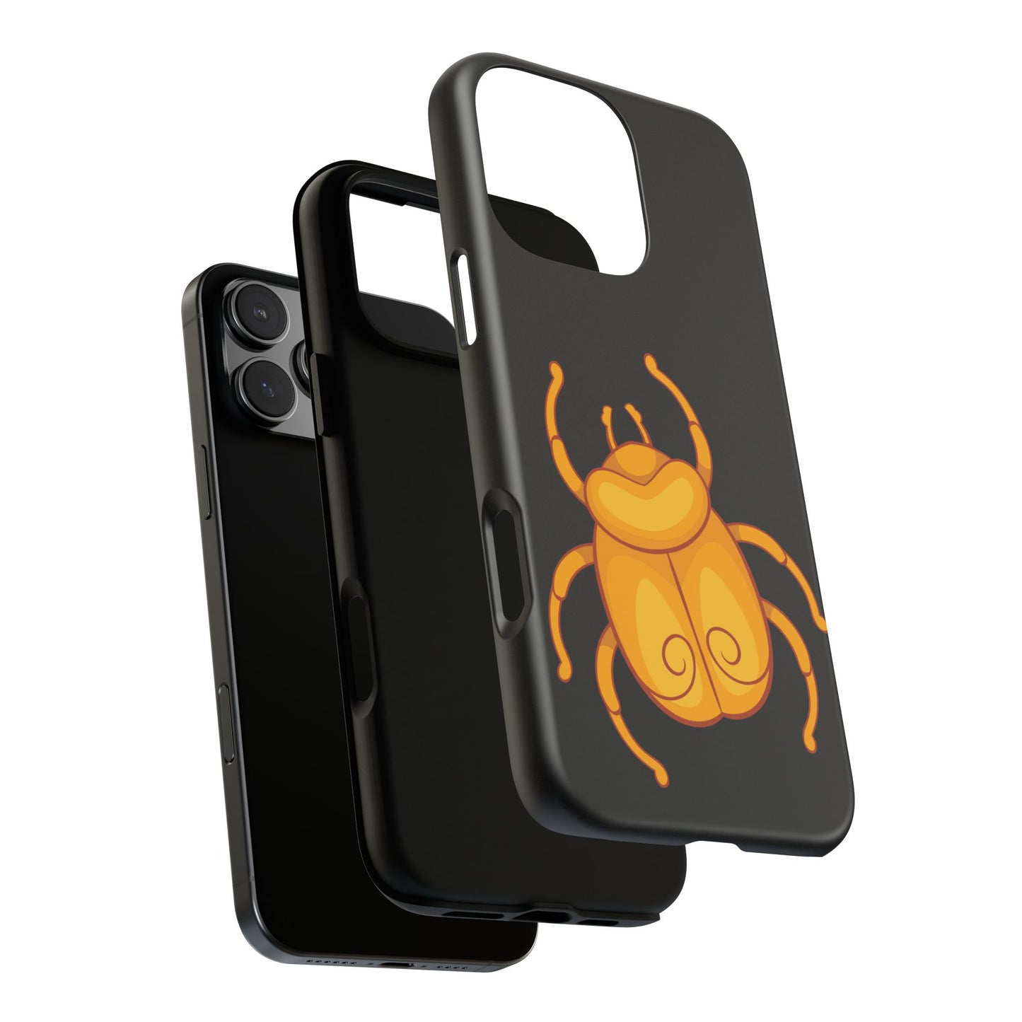 Ancient Egyptian Scarab Tough Phone Case - Gold Beetle Design, Mythological Insect Art, Compatible with iPhone, Galaxy, and Google Phones