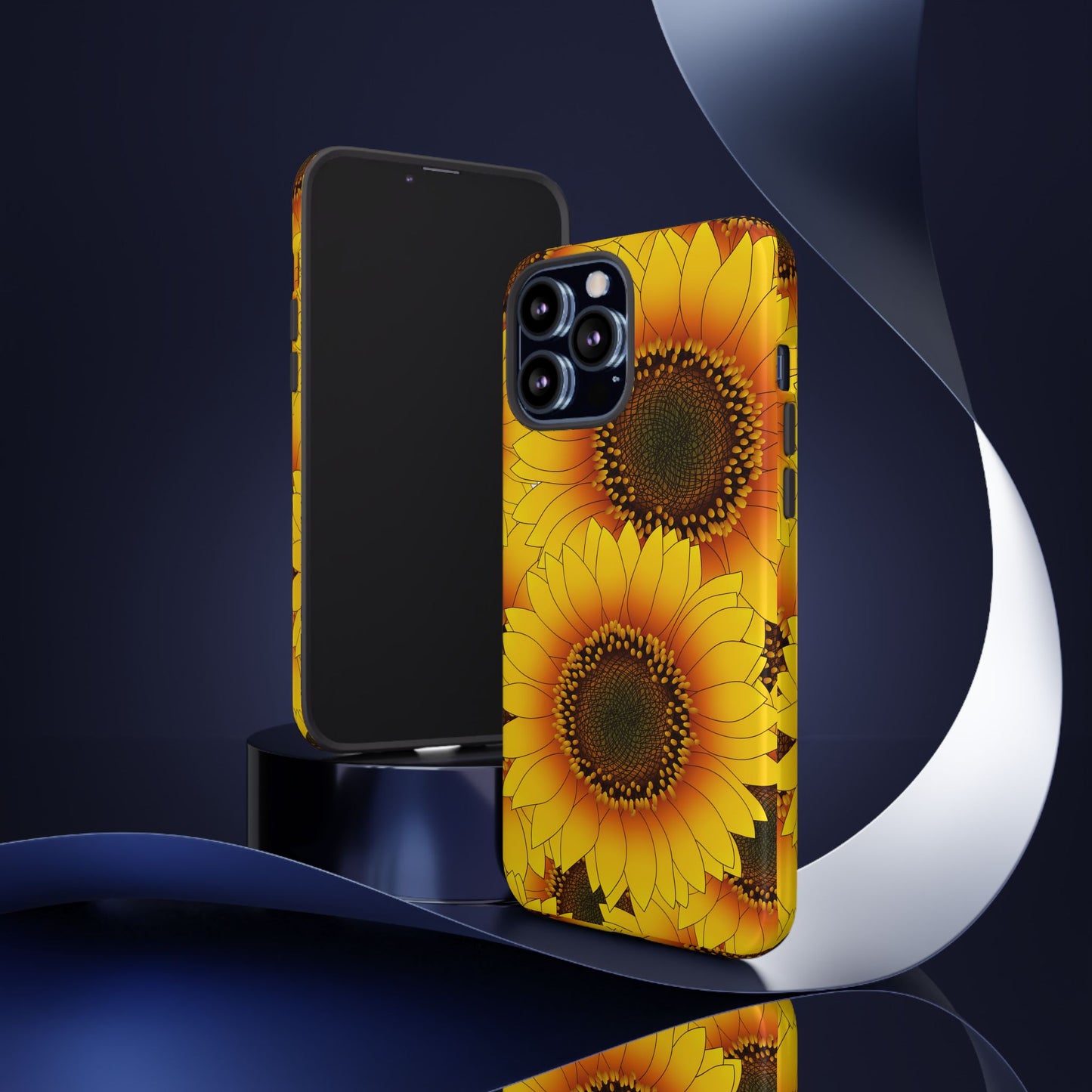 Sunflower Aesthetic Tough Phone Case - Bright Floral Art, Bold Yellow Sunflower Design, Compatible with iPhone, Galaxy, and Google Phones