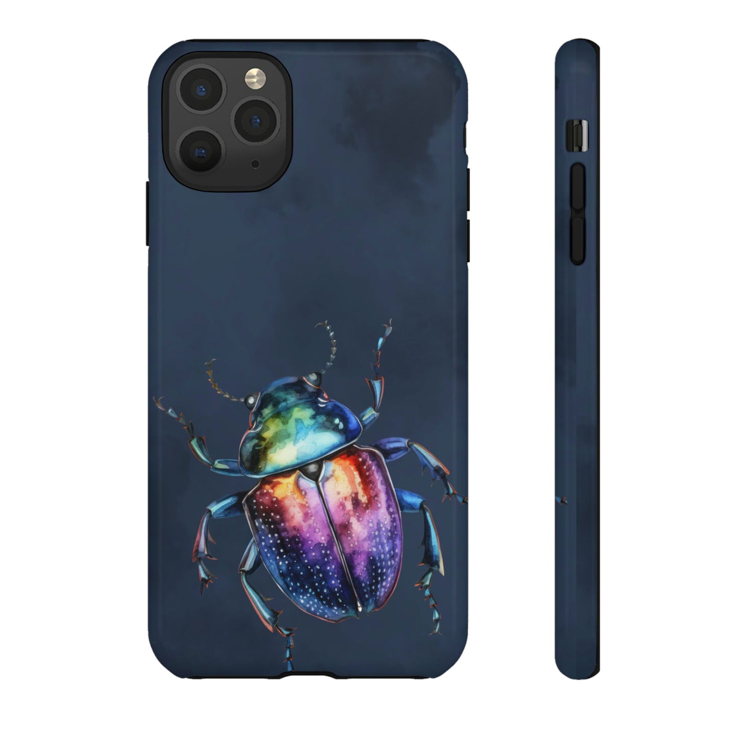 Iridescent Beetle Tough Phone Case - Insect Art Design, Nature-Inspired Pattern, Compatible with iPhone, Galaxy, and Google Phones