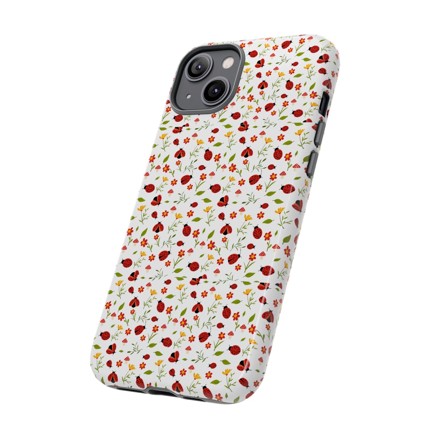 Ladybug Tough Phone Case - Cute Insect Aesthetic, Nature-Inspired Pattern Art, Compatible with iPhone, Galaxy, and Google Phones