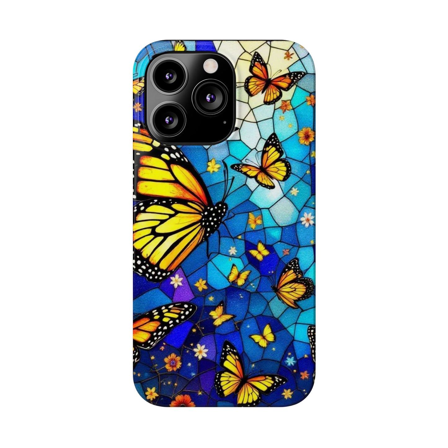 Butterfly Garden Slim Phone Case - Colorful Floral Design, Gift for Nature Lovers, Birthday Surprise, Eco-Friendly, Summer Vibes