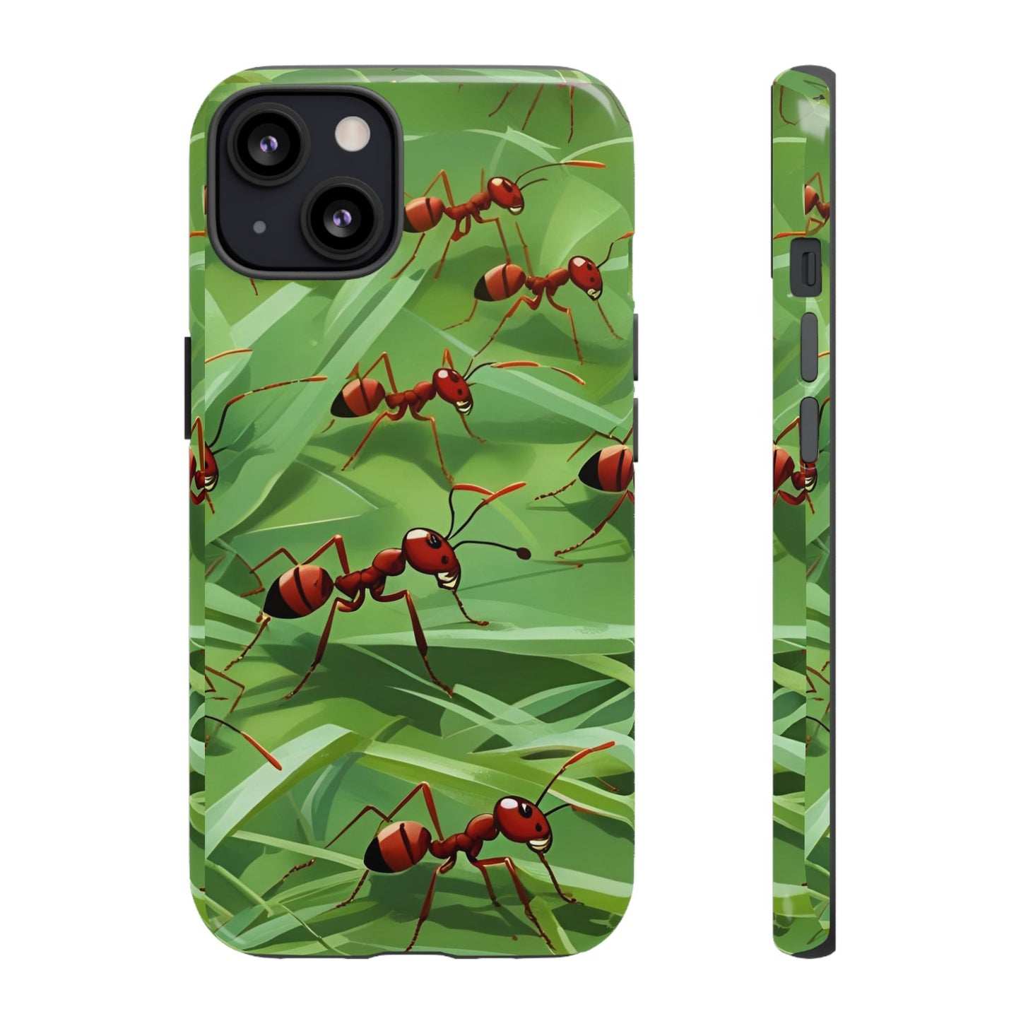 Marching Ant Pattern Tough Phone Case - Realistic Insect Art, Minimalist Nature Aesthetic, Compatible with iPhone, Galaxy, and Google Phones