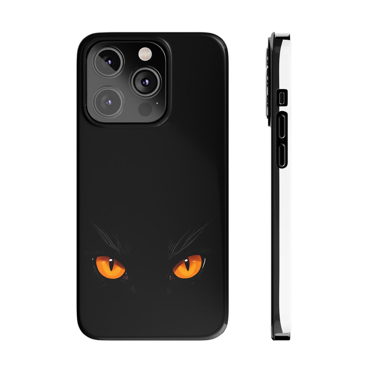 Black Cat Slim Phone Case - Gothic Halloween Aesthetic, Subtle Spookycore Aesthetic, Compatible with iPhone, Galaxy, and Google Phones
