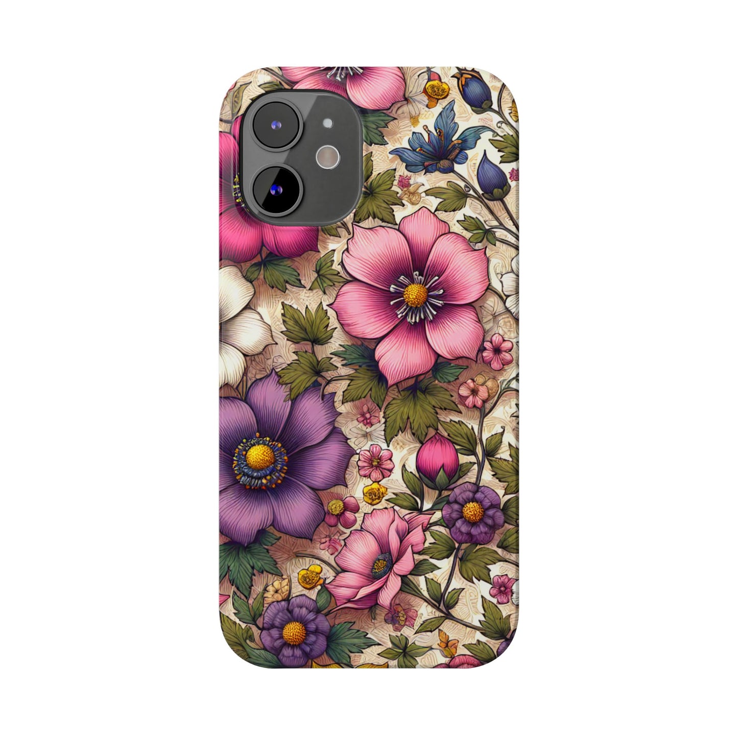 Floral Slim Phone Case - Vibrant Flower Design, Unique Floral iPhone Cover, Flower Phone Case, Gift for Her, Stylish Accessories