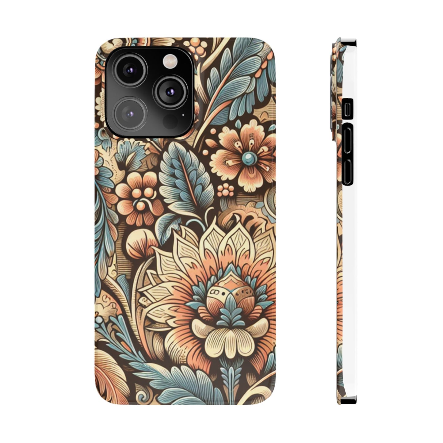 Floral Slim Phone Case, Boho Chic Phone Cover, Stylish Gift for Her, Spring and Summer Accessory, Trendy Phone Protector