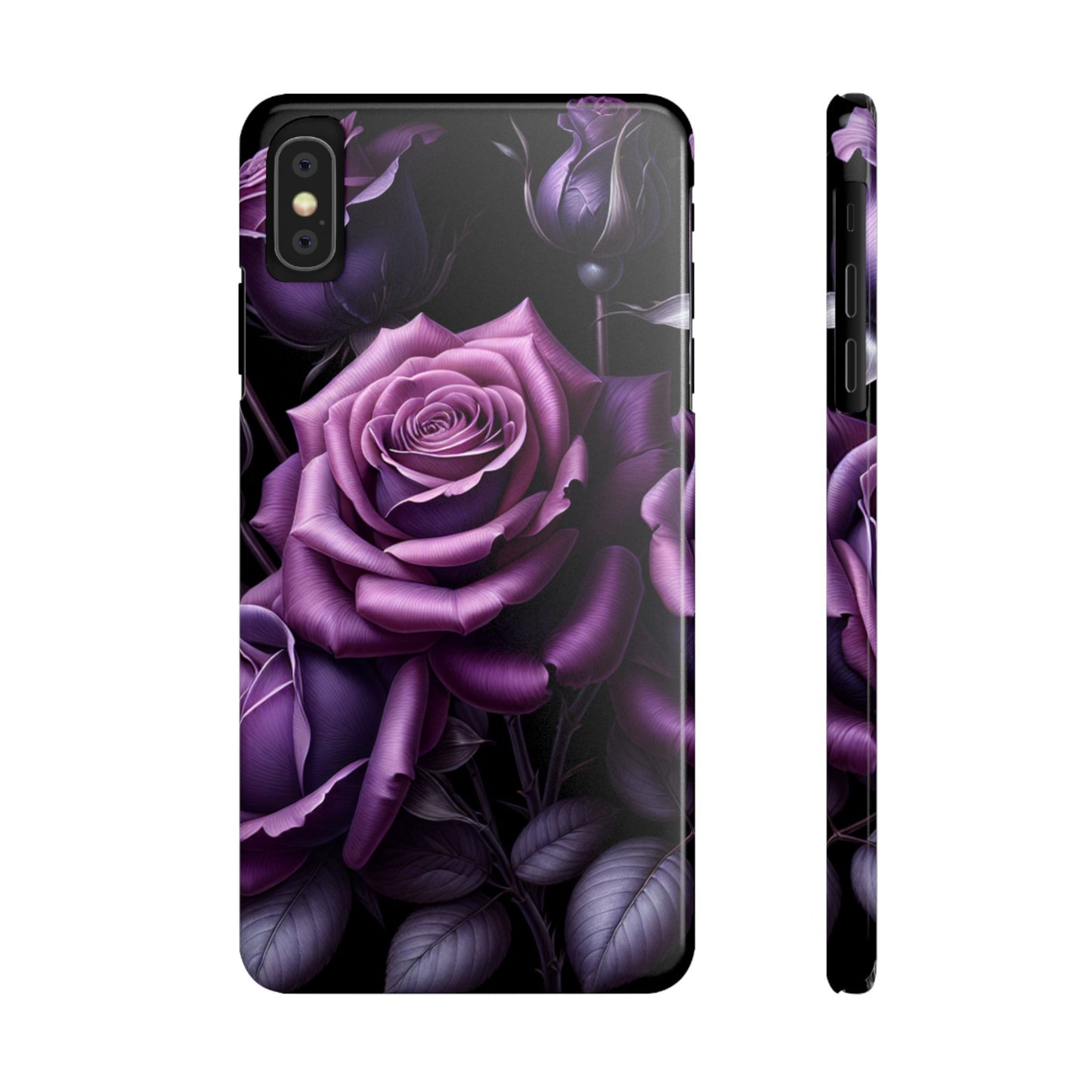 Purple Rose Slim Phone Cases, Floral Phone Cover, Elegant Smartphone Case, Gift for Her, Mother's Day Accessories