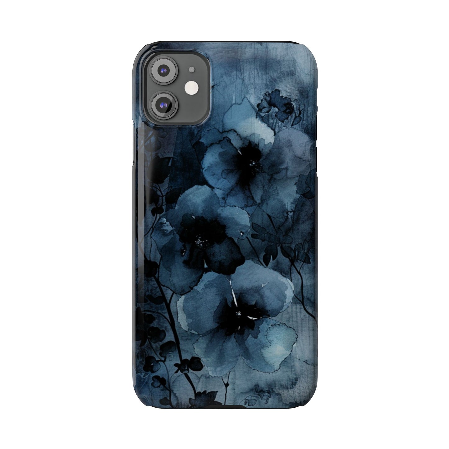 Elegant Floral Slim Phone Cases | Trendy Phone Cover, Blue Flower Design, Gift for Her, Stylish Mobile Case, Floral Accessories