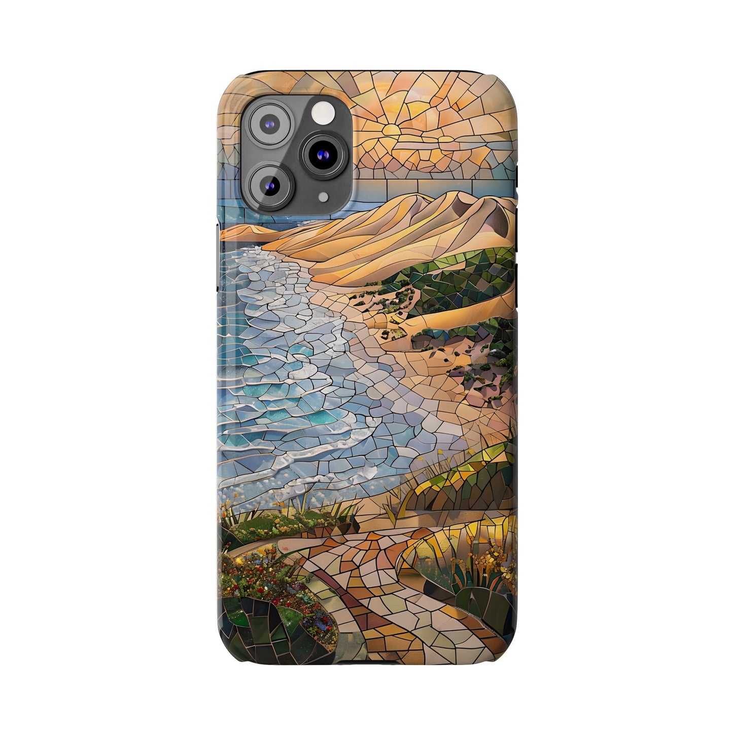 Indiana Dunes National Park Michigan Slim Phone Case, Mosaic Phone Case, East U.S. Nature Art, Coastal Chic, Ocean Lovers, Nature Inspired