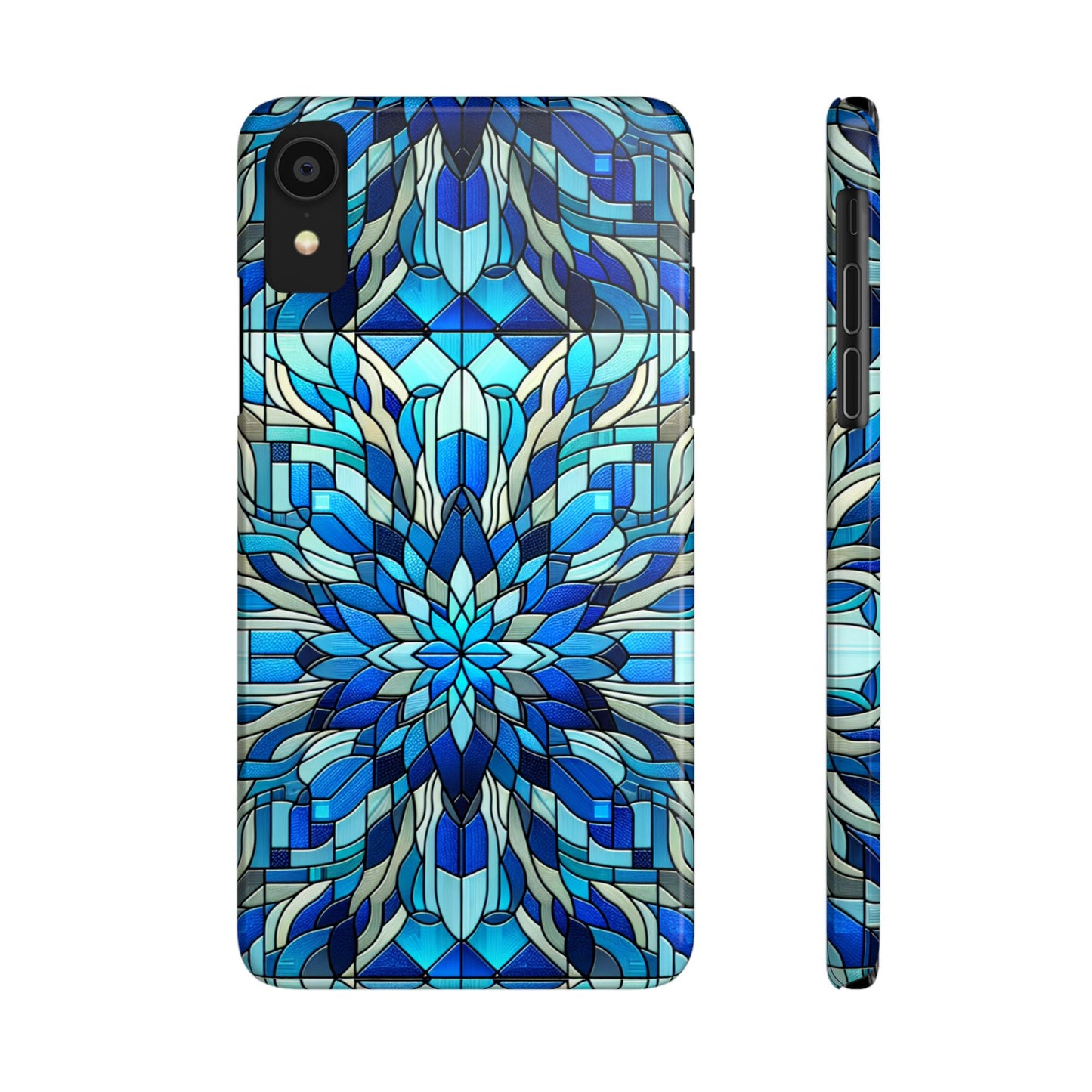 Stained Glass Slim Phone Cases, Floral Phone Covers, Unique Gifts, Artistic Phone Skins, Smartphone Accessories, Stylish Cases