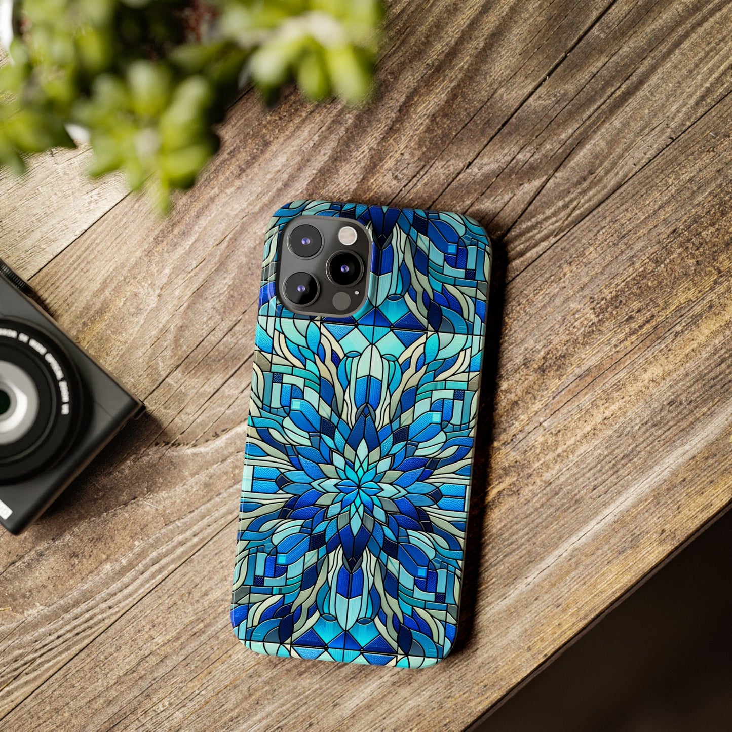 Stained Glass Slim Phone Cases, Floral Phone Covers, Unique Gifts, Artistic Phone Skins, Smartphone Accessories, Stylish Cases