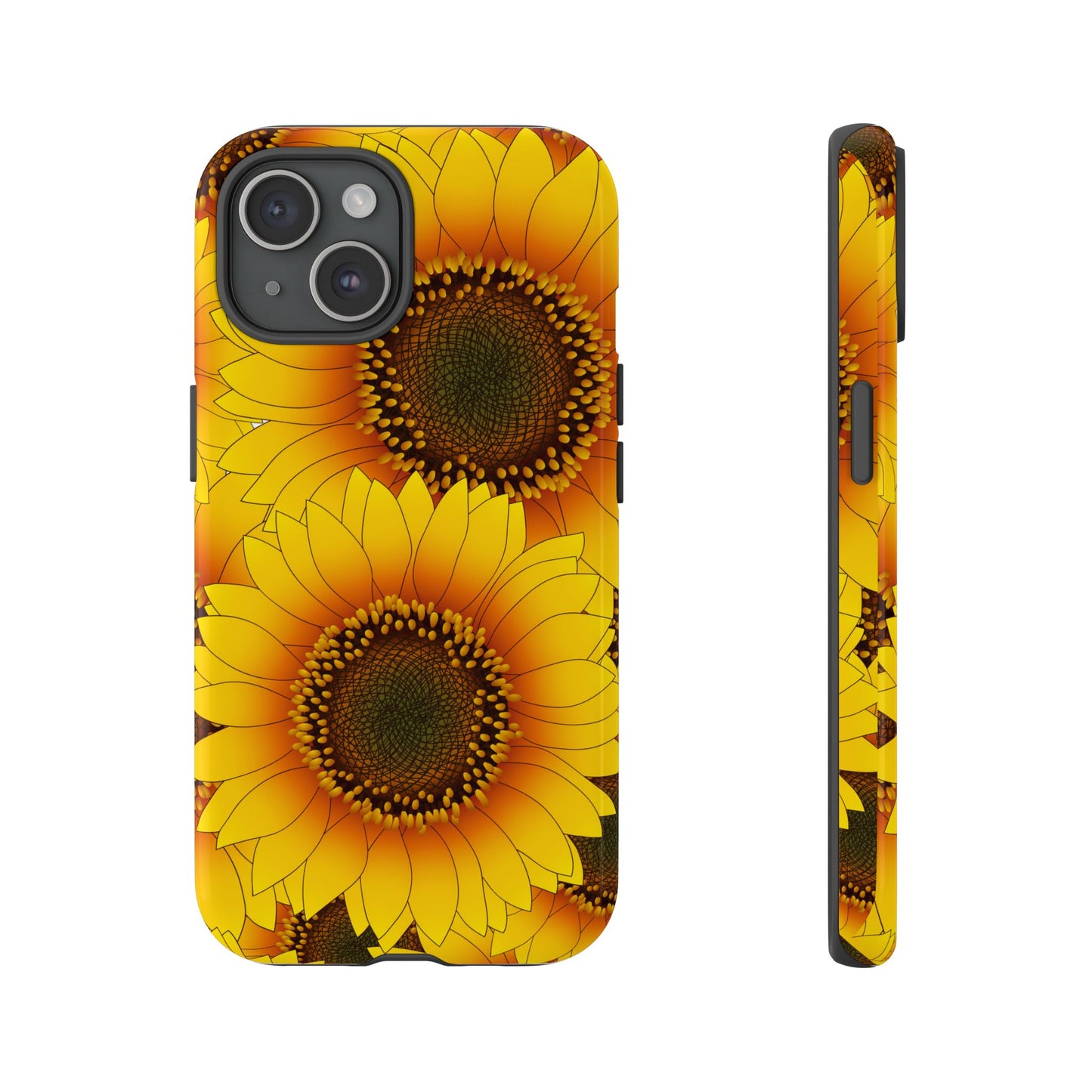 Sunflower Aesthetic Tough Phone Case - Bright Floral Art, Bold Yellow Sunflower Design, Compatible with iPhone, Galaxy, and Google Phones