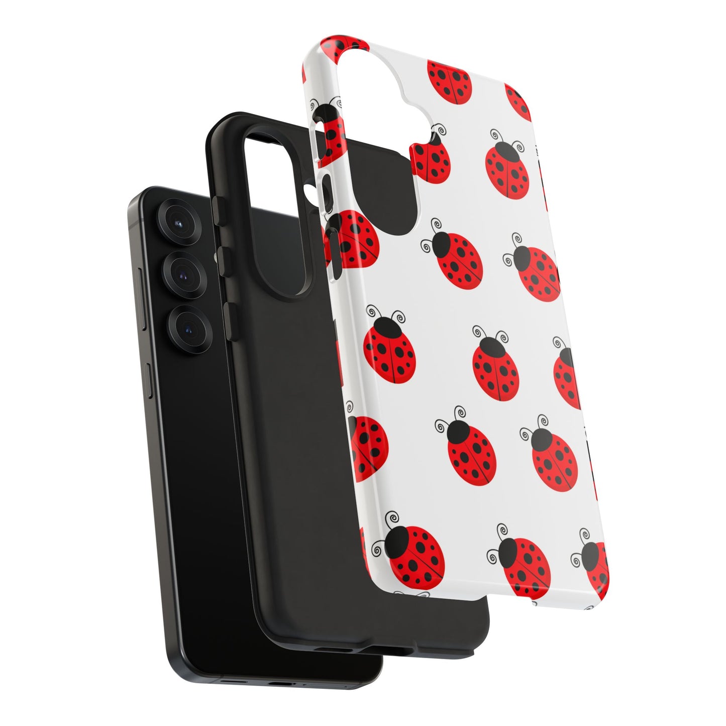 Ladybug Tough Phone Case - Cute Insect Aesthetic, Nature-Inspired Pattern Art, Compatible with iPhone, Galaxy, and Google Phones