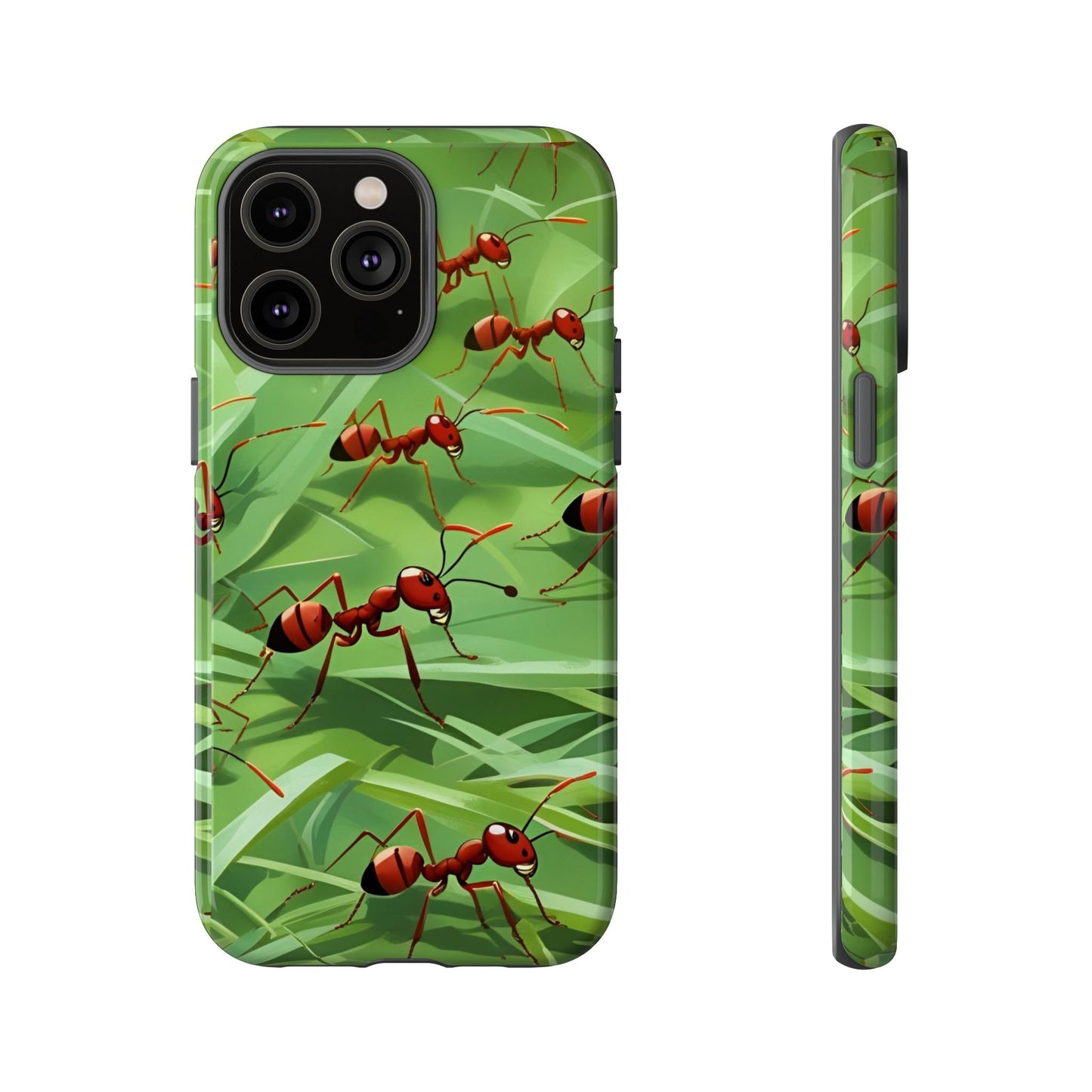Marching Ant Pattern Tough Phone Case - Realistic Insect Art, Minimalist Nature Aesthetic, Compatible with iPhone, Galaxy, and Google Phones