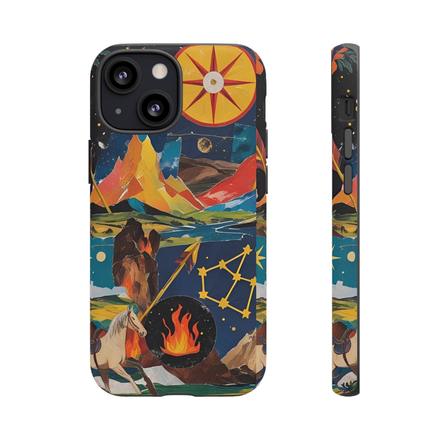 Sagittarius Zodiac Phone Case, Artistic Astrology Gift for Her, Celestial Fire Sign Cover with Constellation and Centaur, Birthday Gift