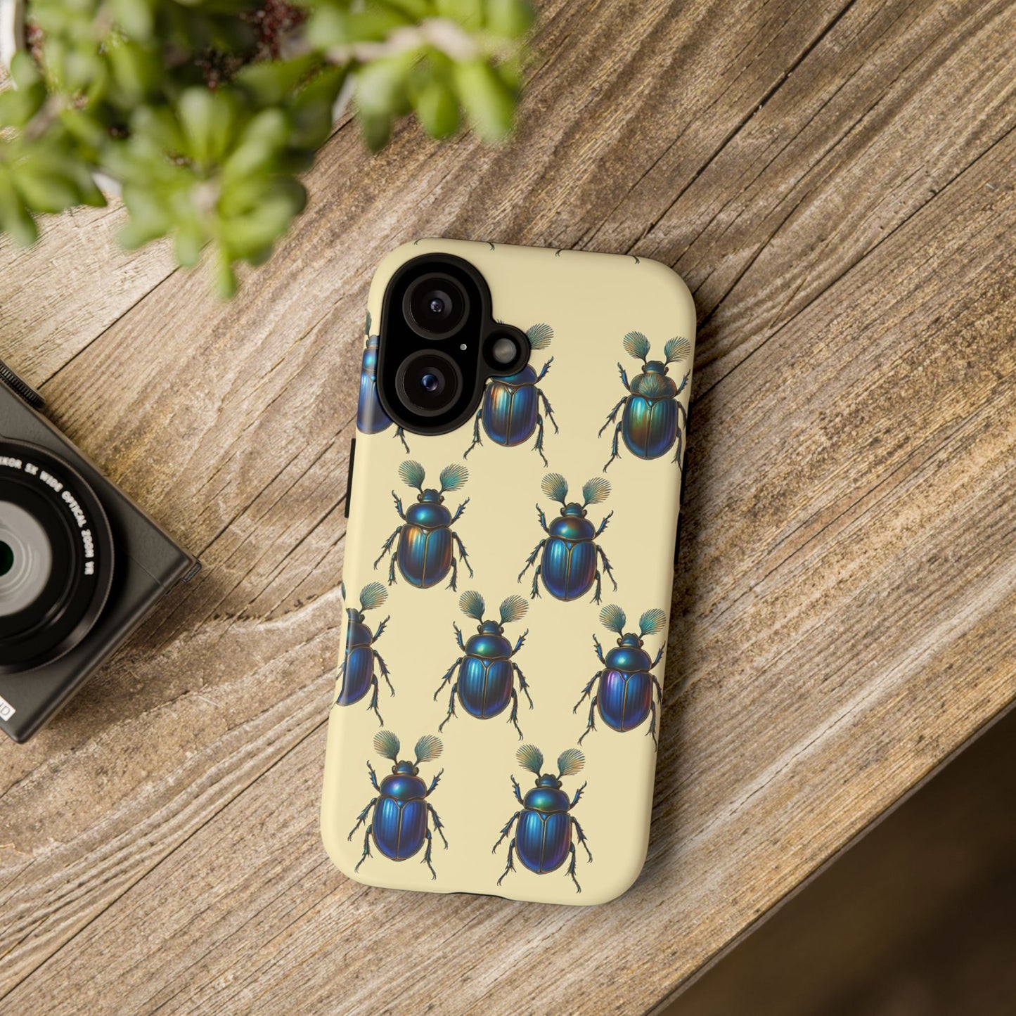 Beetle Tough Phone Case - Nature-Inspired Insect Art, Vintage Bug Pattern Design, Compatible with iPhone, Galaxy, and Google Phones