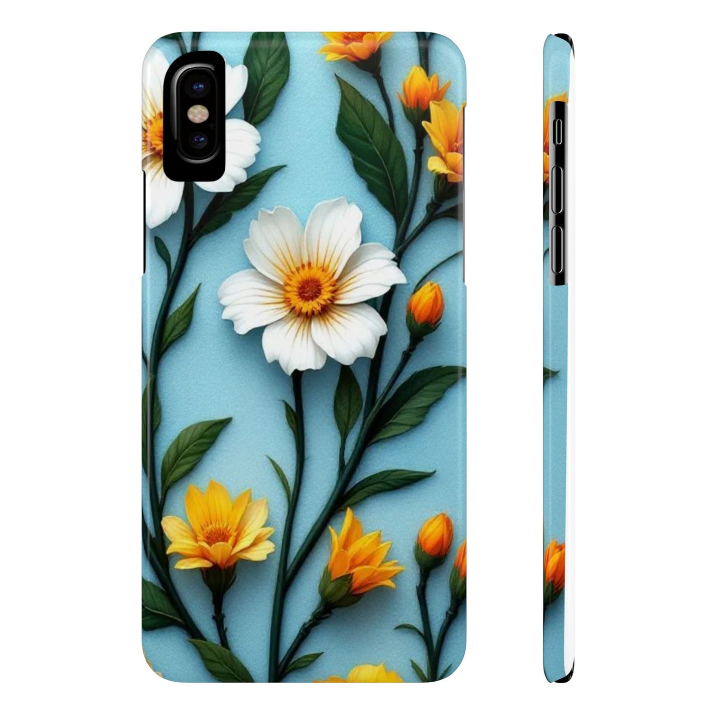 Floral Slim Phone Case, Smartphone Accessories, Gift for Her, Nature Lover Gift, Spring Decor, Cute Phone Cover