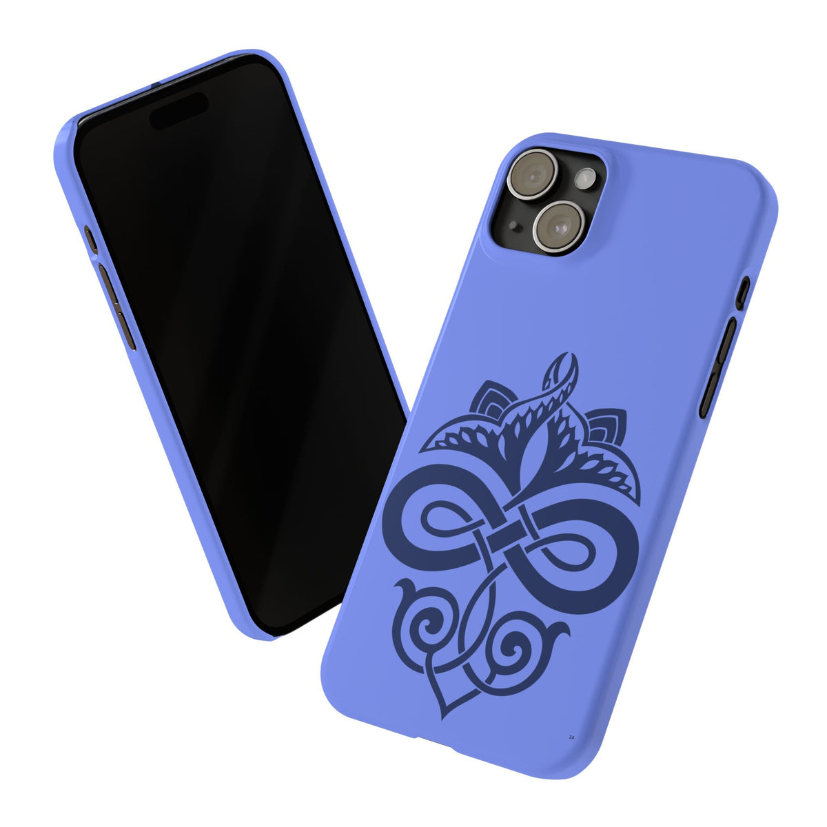 Celtic Knot Slim Phone Case, Blue Pattern Phone Cover, Irish Heritage Art Design, Compatible with iPhone 17, 16, 15, 14, 13, 12, 11