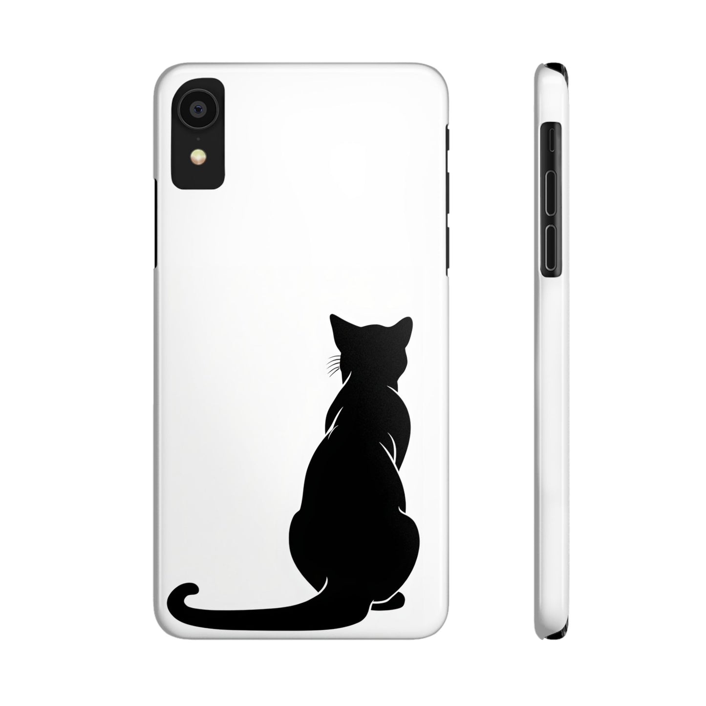 Black Cat Halloween Slim Phone Case Coquette, Creepy Cute Gift for Her, Goth Coquette Spooky Case, Compatible with iPhone, Galaxy, Google