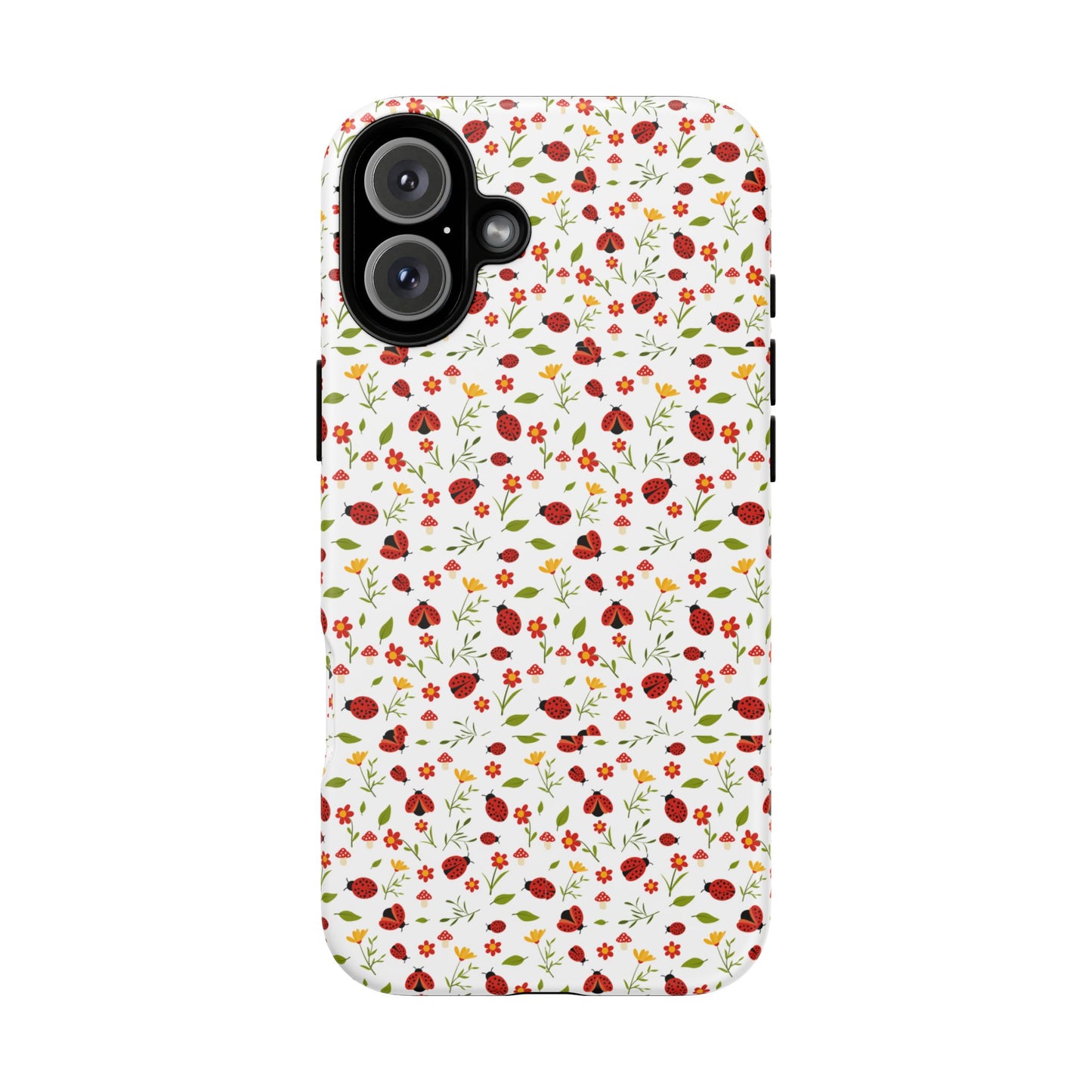 Ladybug Tough Phone Case - Cute Insect Aesthetic, Nature-Inspired Pattern Art, Compatible with iPhone, Galaxy, and Google Phones