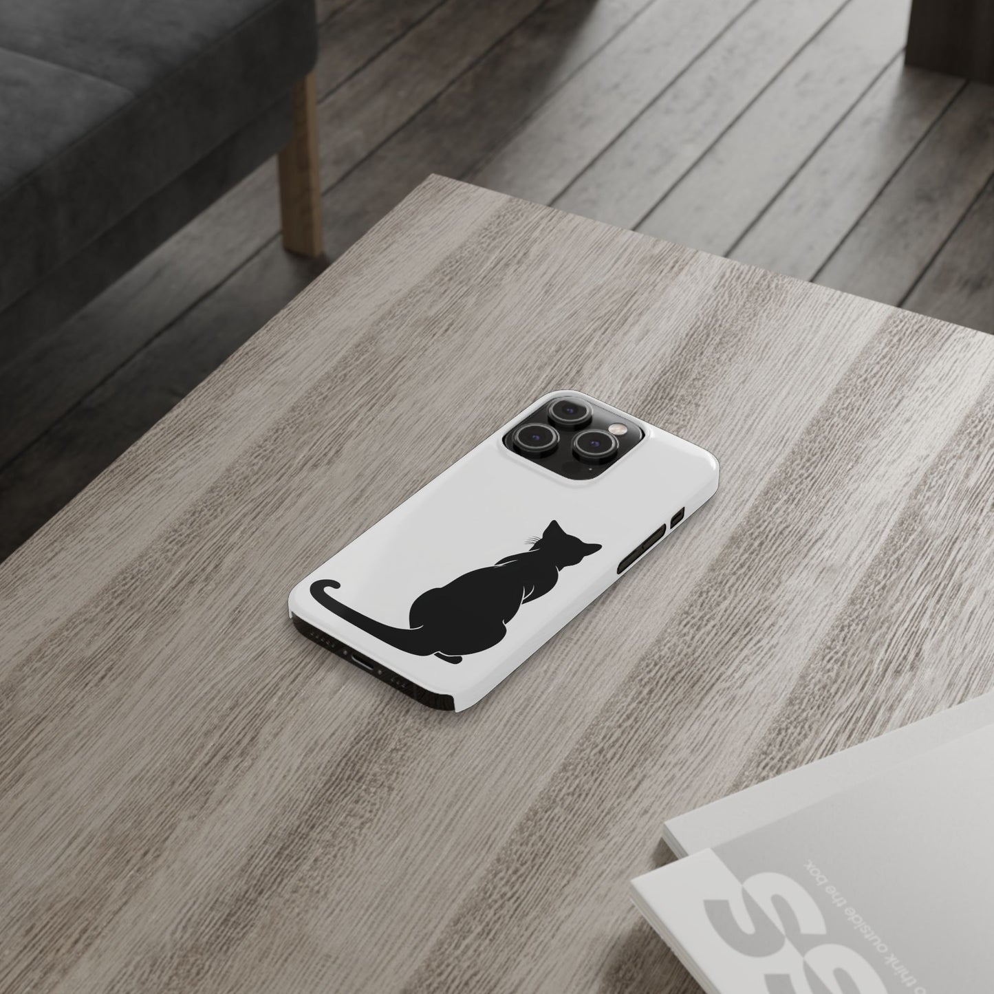 Black Cat Halloween Slim Phone Case Coquette, Creepy Cute Gift for Her, Goth Coquette Spooky Case, Compatible with iPhone, Galaxy, Google