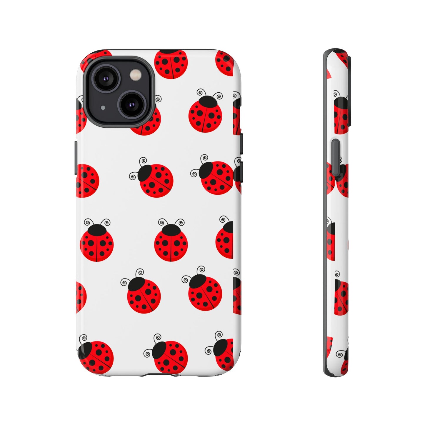 Ladybug Tough Phone Case - Cute Insect Aesthetic, Nature-Inspired Pattern Art, Compatible with iPhone, Galaxy, and Google Phones