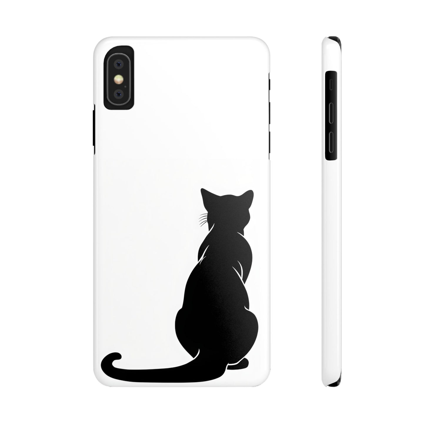 Black Cat Halloween Slim Phone Case Coquette, Creepy Cute Gift for Her, Goth Coquette Spooky Case, Compatible with iPhone, Galaxy, Google