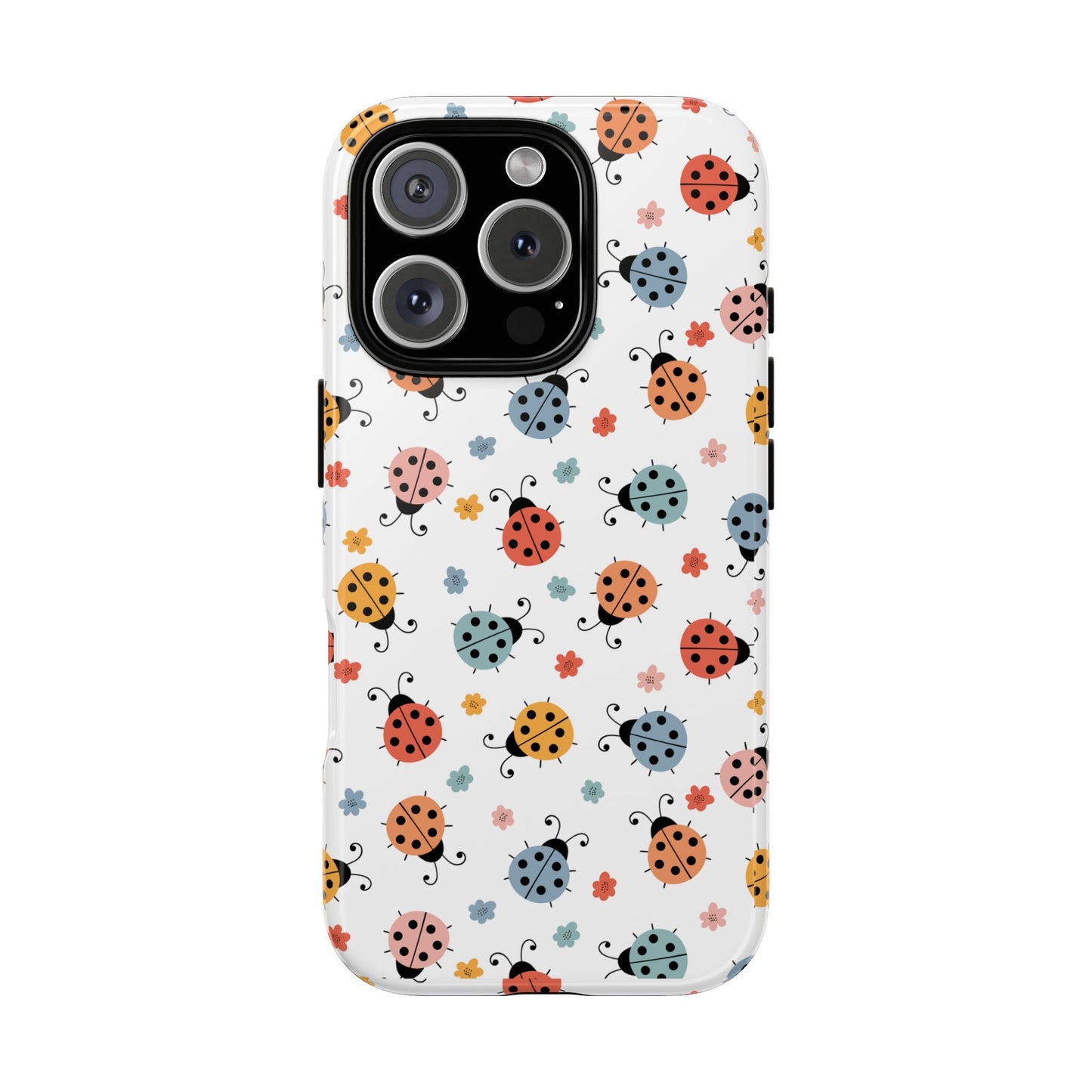Ladybug Tough Phone Case - Cute Insect Aesthetic, Nature-Inspired Pattern Art, Compatible with iPhone, Galaxy, and Google Phones