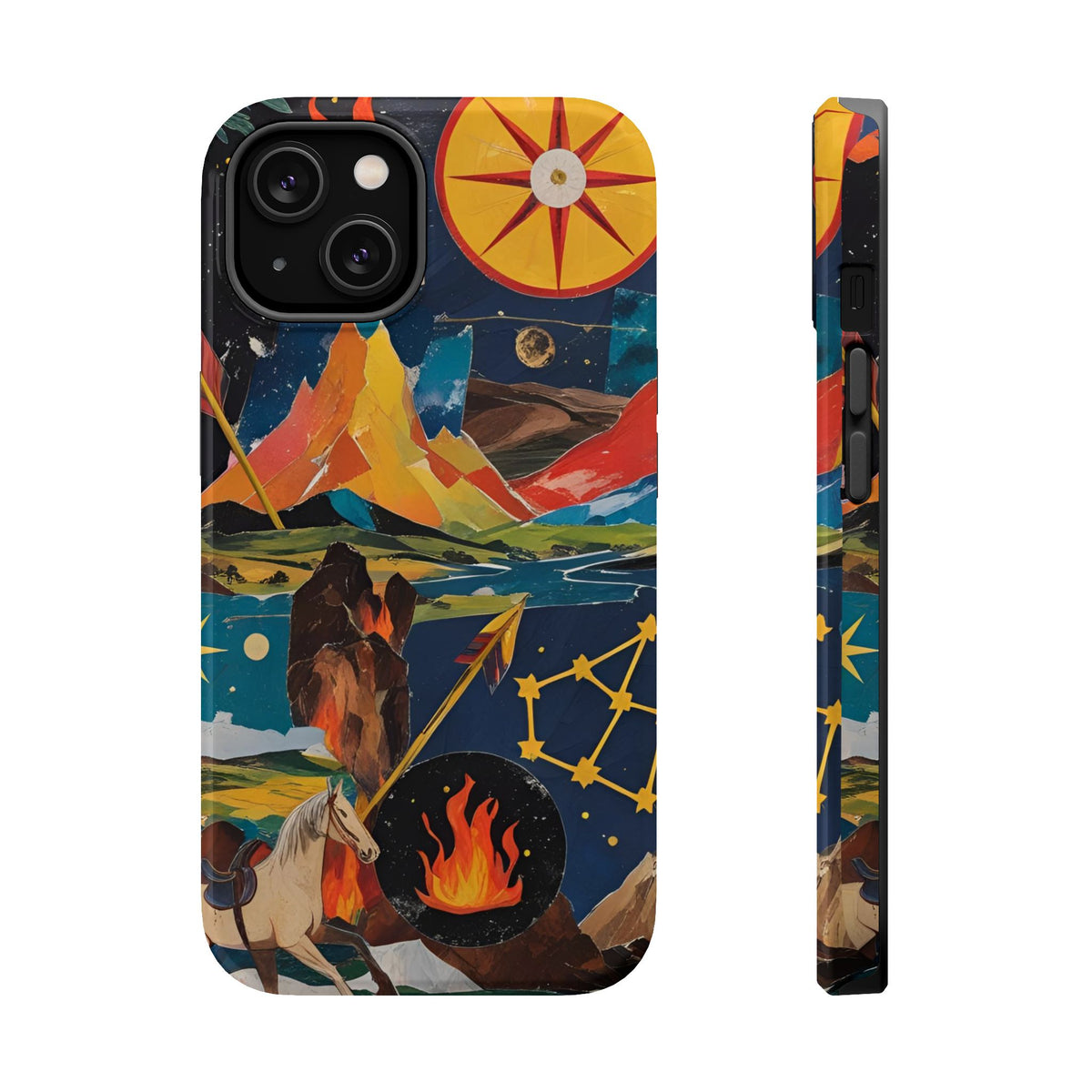 Sagittarius Zodiac Magnetic Phone Case, Artistic Astrology Gift for Her, Celestial Fire Sign with Constellation and Centaur, Birthday Gift