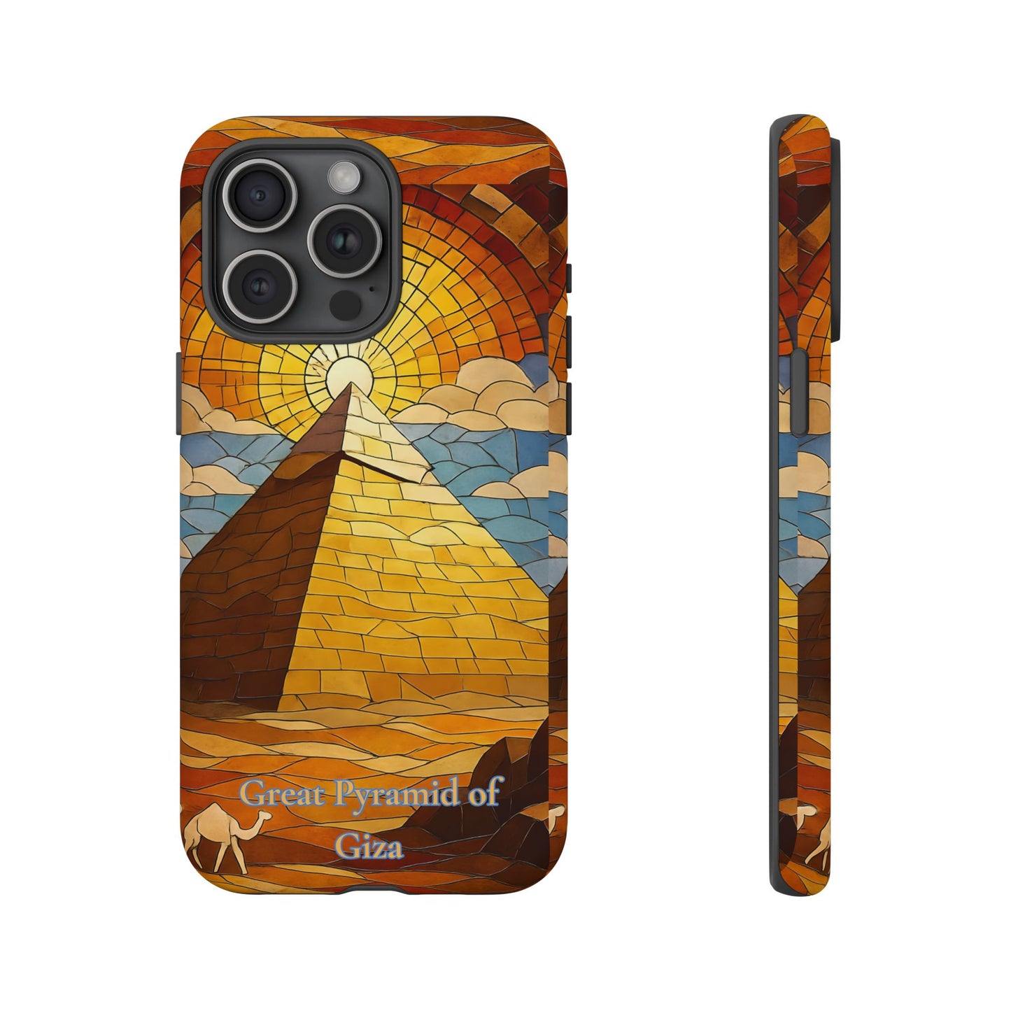 Great Pyramid of Giza Tough Phone Case - Ancient Egypt Aesthetic, World Wonder Art Design, Compatible with iPhone, Galaxy, and Google Phones