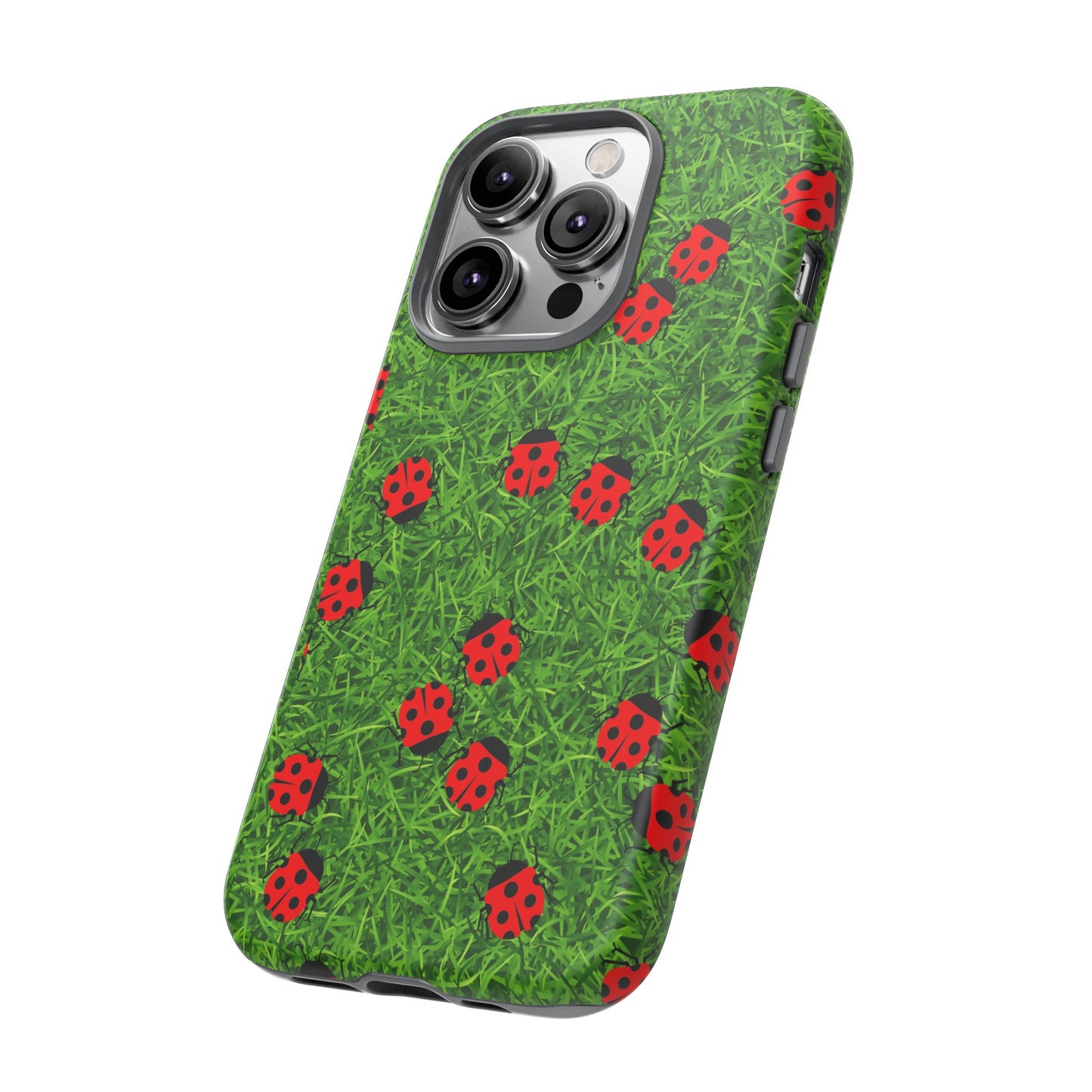 Ladybug Tough Phone Case - Cute Insect Aesthetic, Nature Pattern Art Design, Compatible with iPhone, Galaxy, and Google Phones