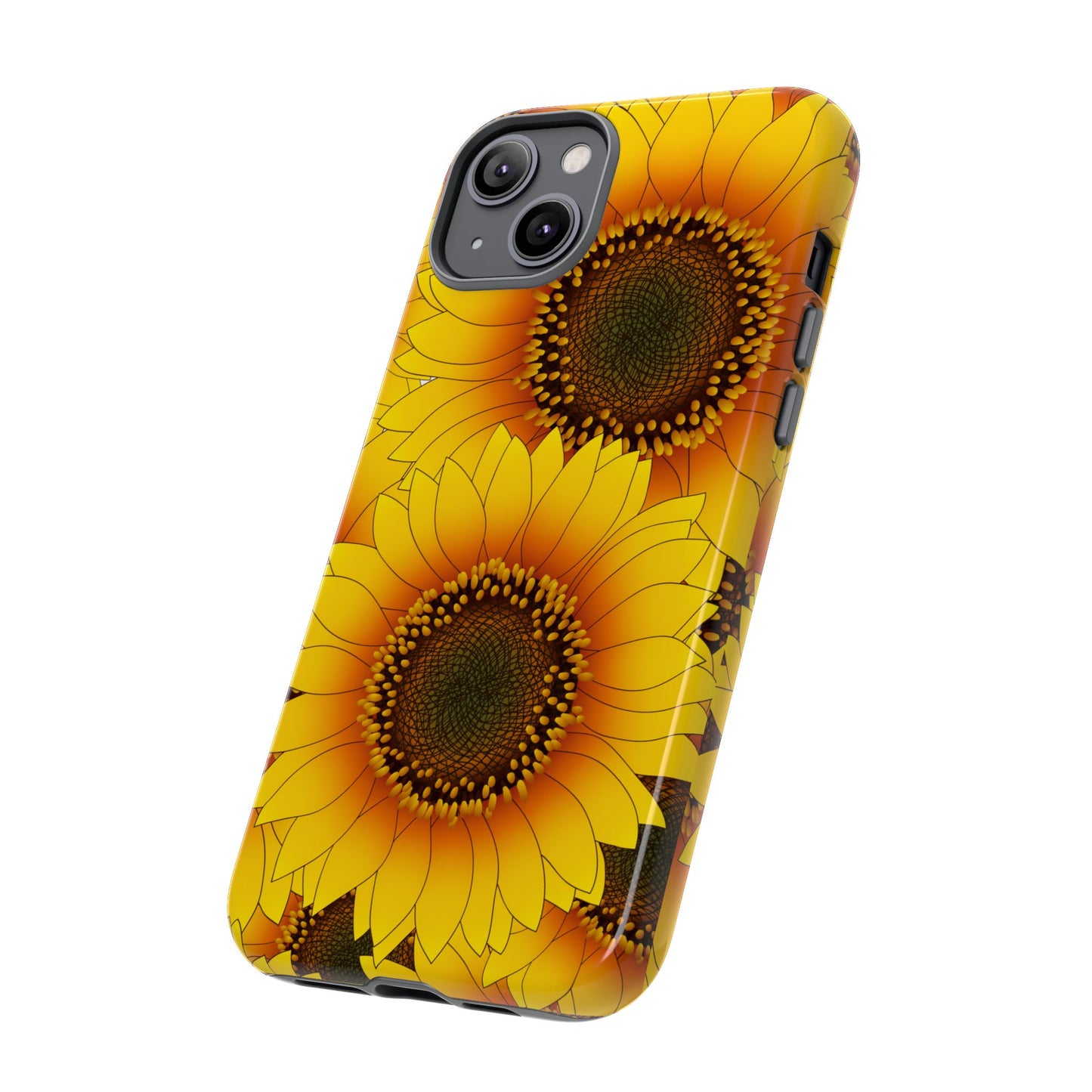 Sunflower Aesthetic Tough Phone Case - Bright Floral Art, Bold Yellow Sunflower Design, Compatible with iPhone, Galaxy, and Google Phones