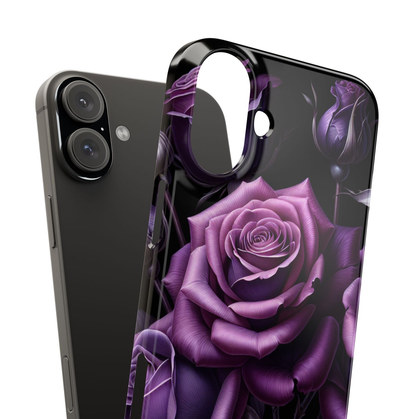 Purple Rose Slim Phone Cases, Floral Phone Cover, Elegant Smartphone Case, Gift for Her, Mother's Day Accessories