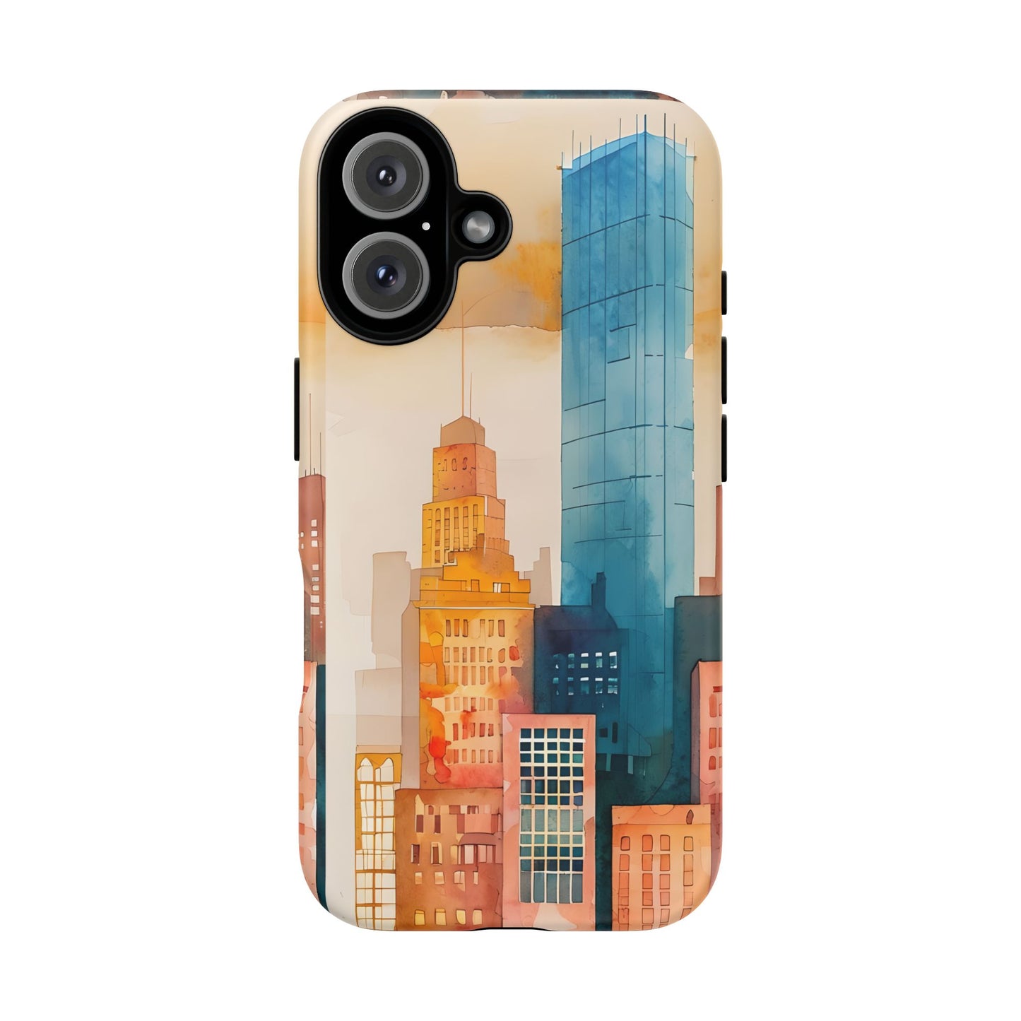 Boston Cityscape Tough Phone Case - Tropical Skyline Aesthetic, Sunset Beach Urban Art, Compatible with iPhone, Galaxy, and Google Phones