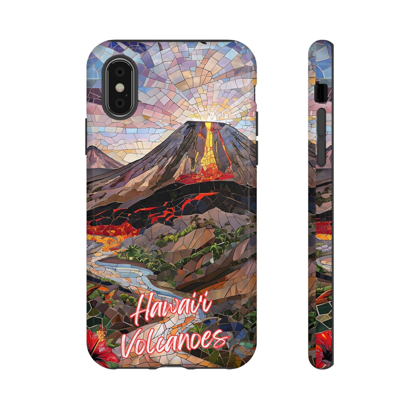 Hawaii Volcanoes National Park Hawaii Phone Case, Mosaic Phone Case, Hawaii Nature Art, National Park Gift, Scenic Waterfall Phone Cover